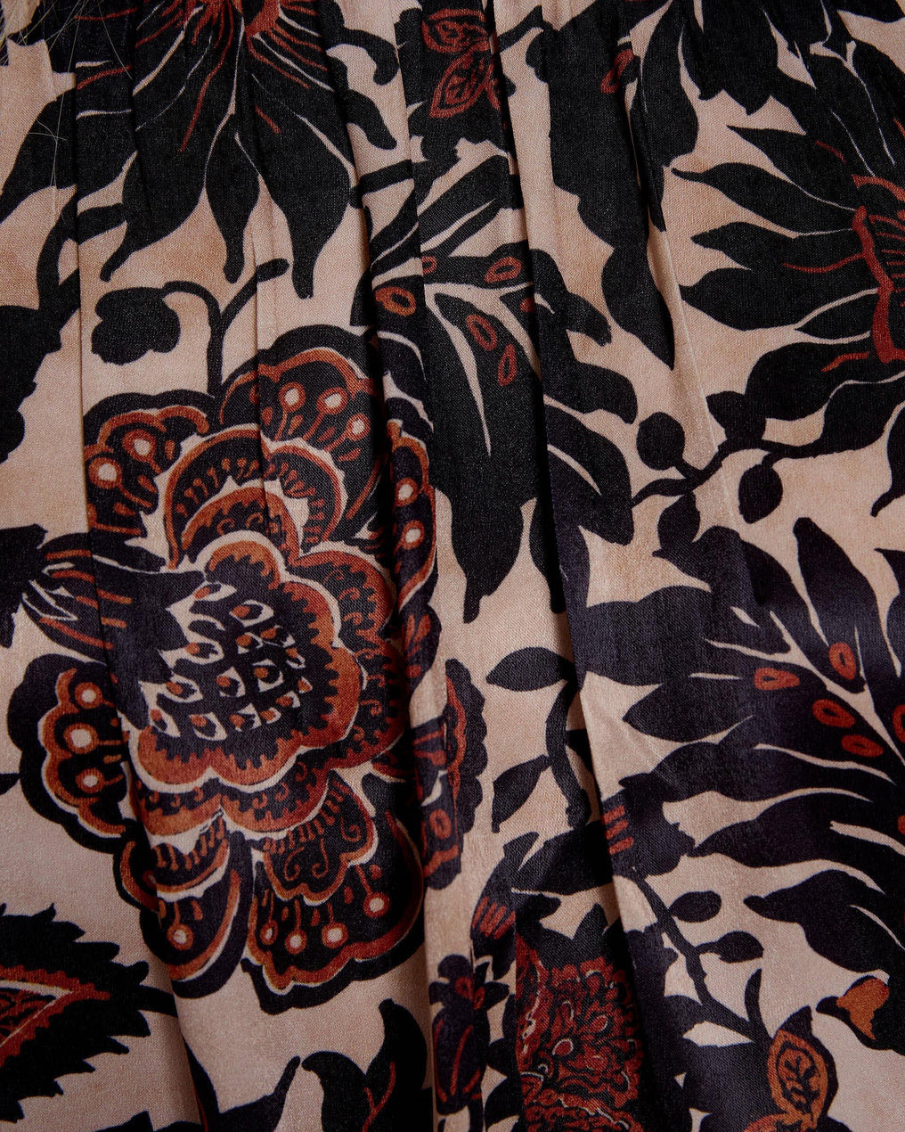 Vestido Largo Frunce Escote Marrón