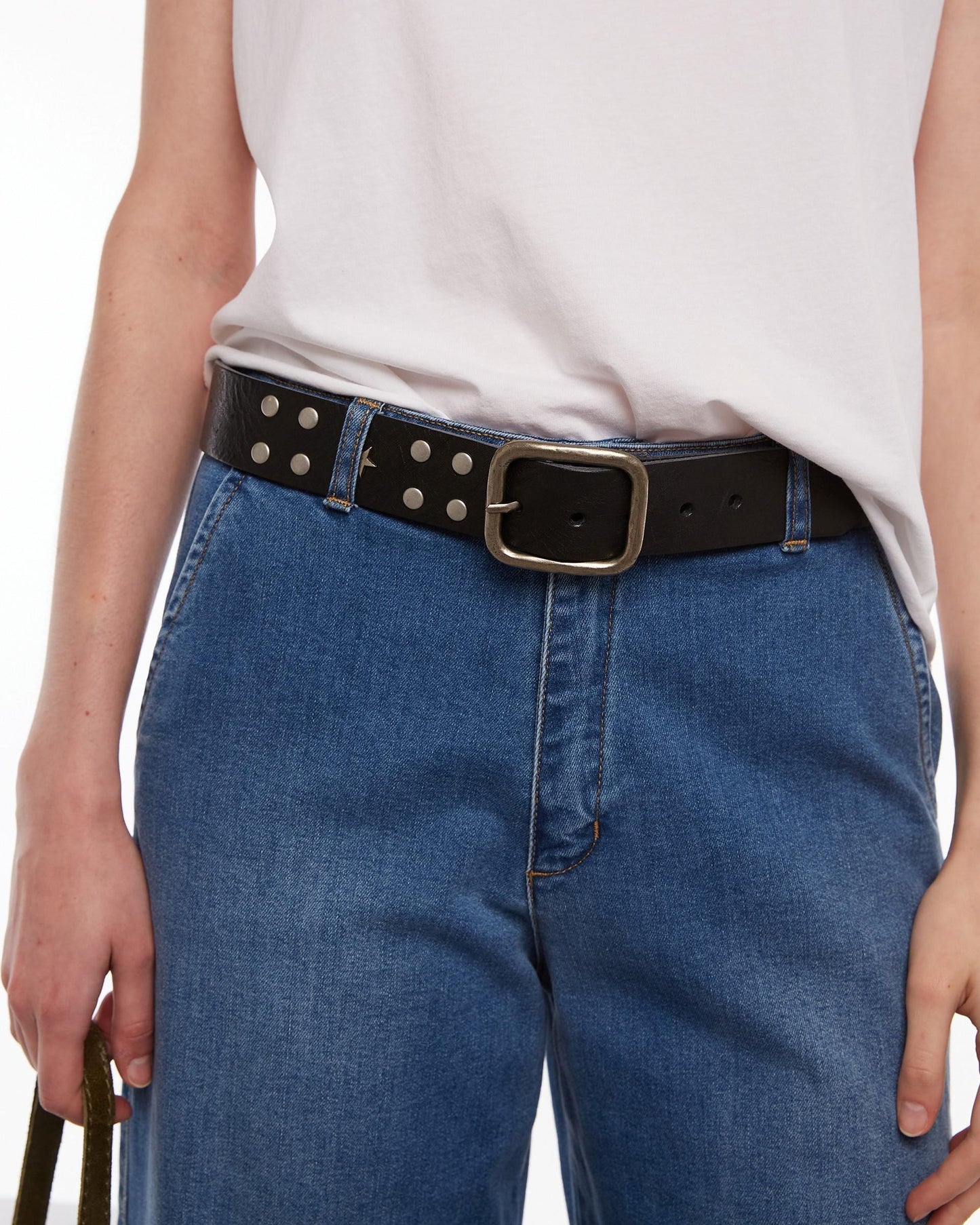 Cinturón Tachuelas Estrellas Negro