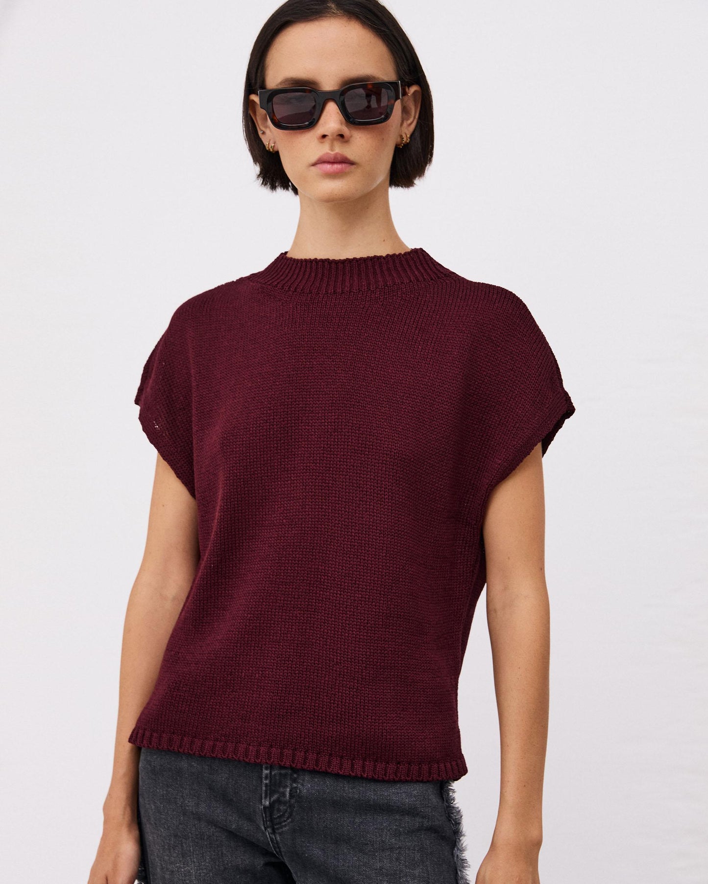 Chaleco Cuello Redondo Morado