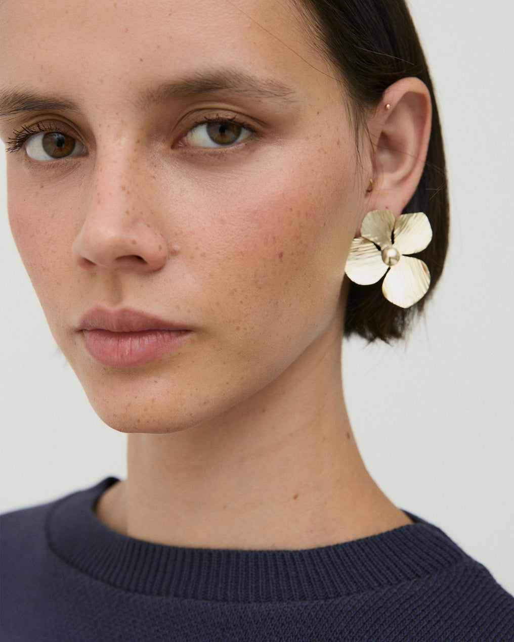 Pendientes Flor Rigida Oro