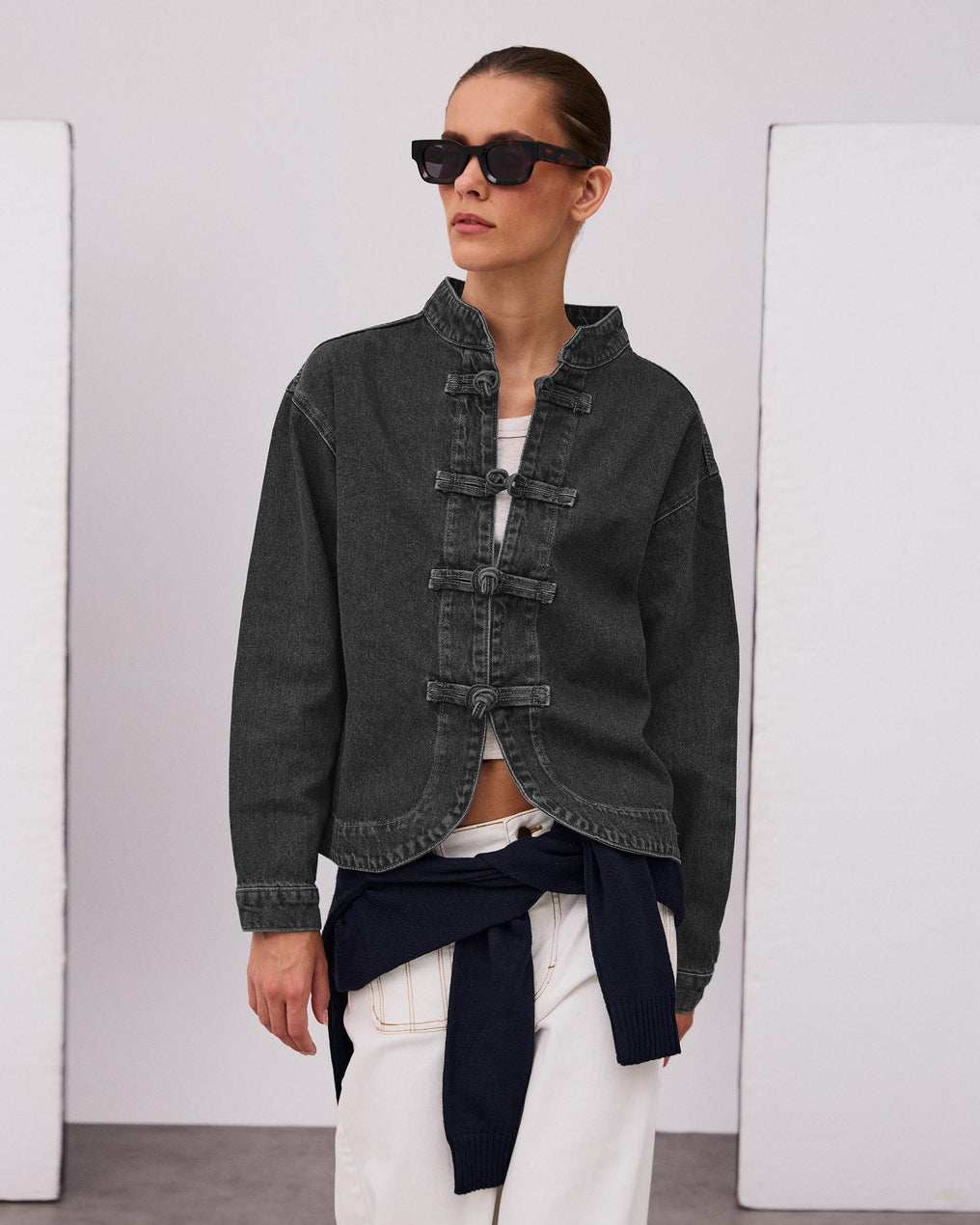 Cazadora Denim Alamares Antracita
