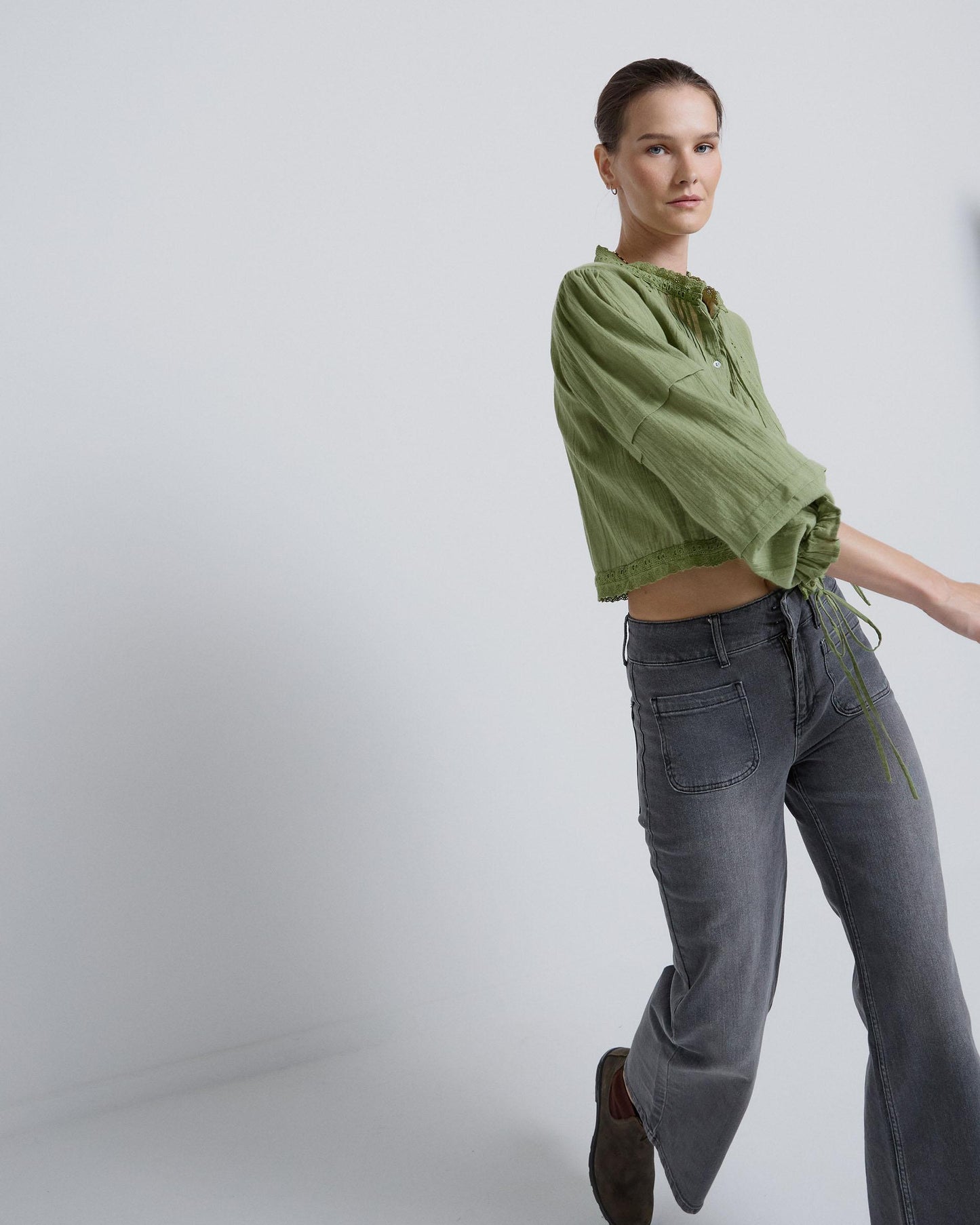 Jeans Waistband Pockets Anthracite