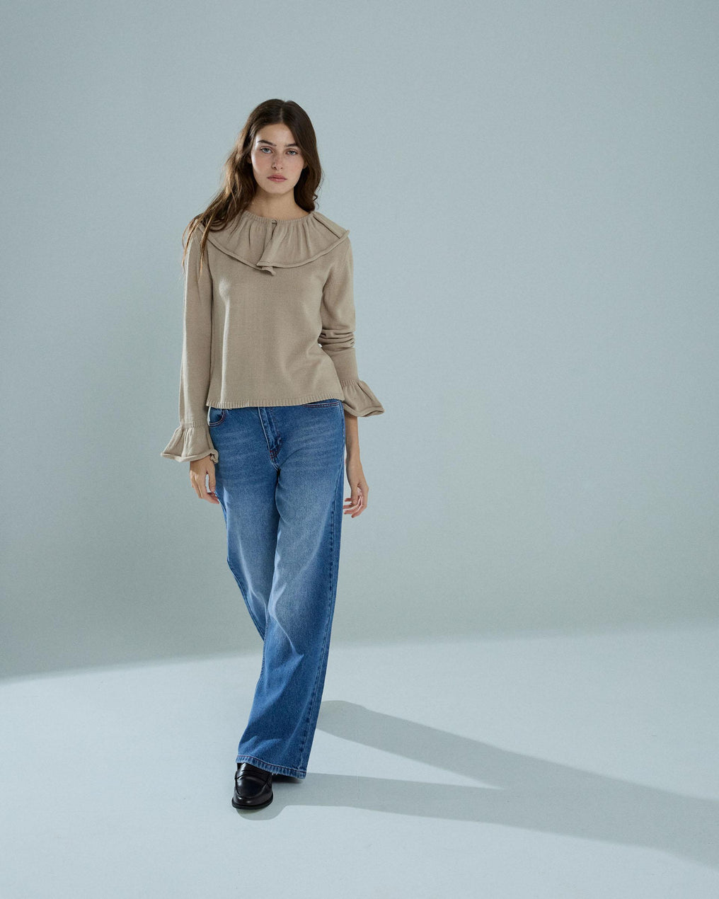 Jersey Volantes Beige
