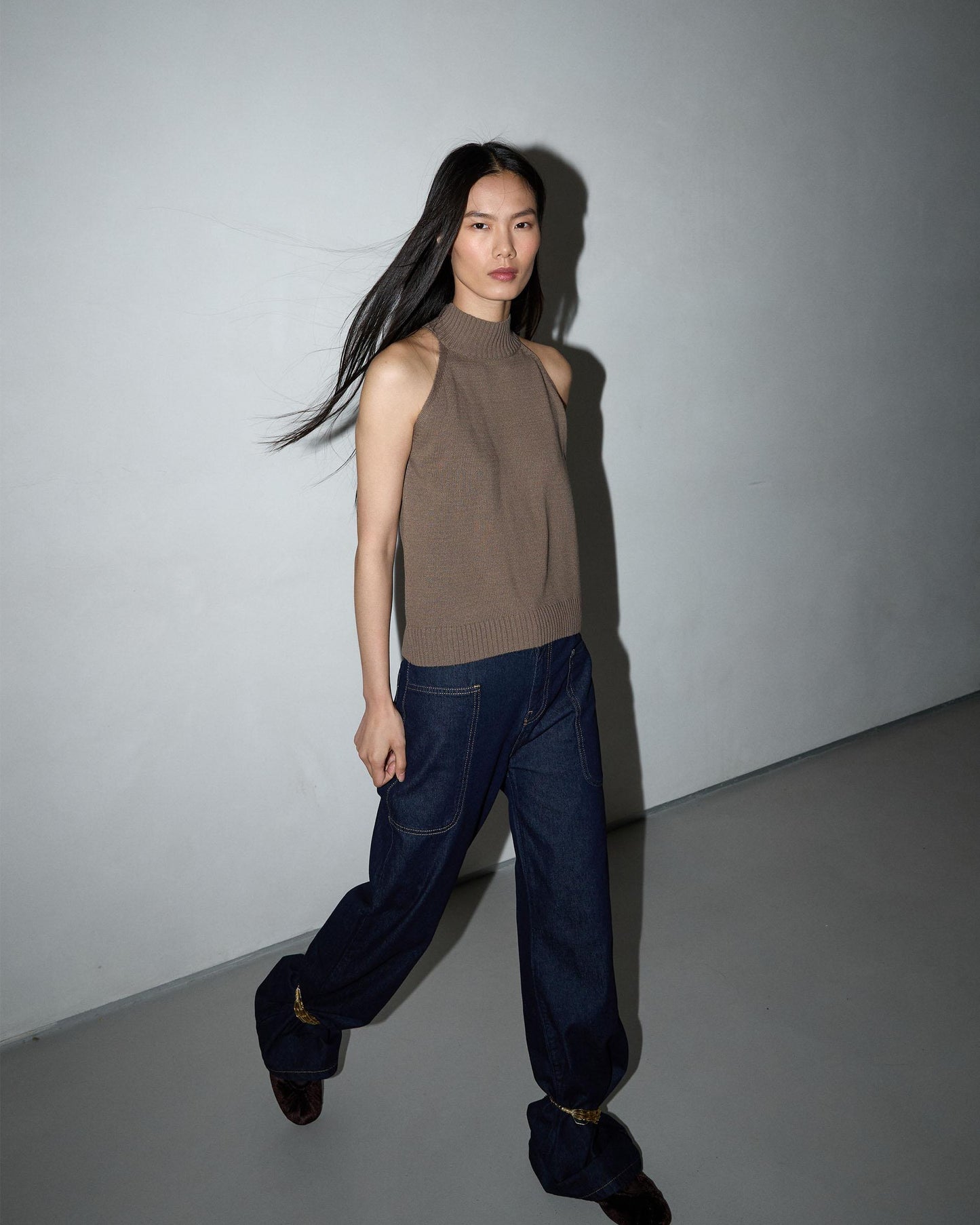 Taupe Knit Halter Top