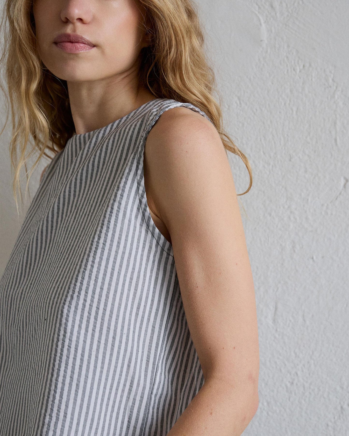 Top Rayas Bicolor Gris