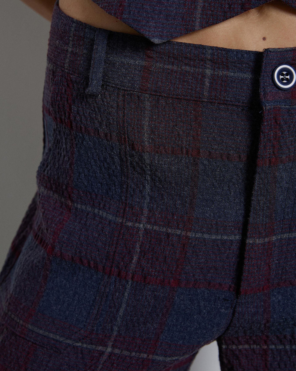 Pantalón Cuadros Azul Oscuro