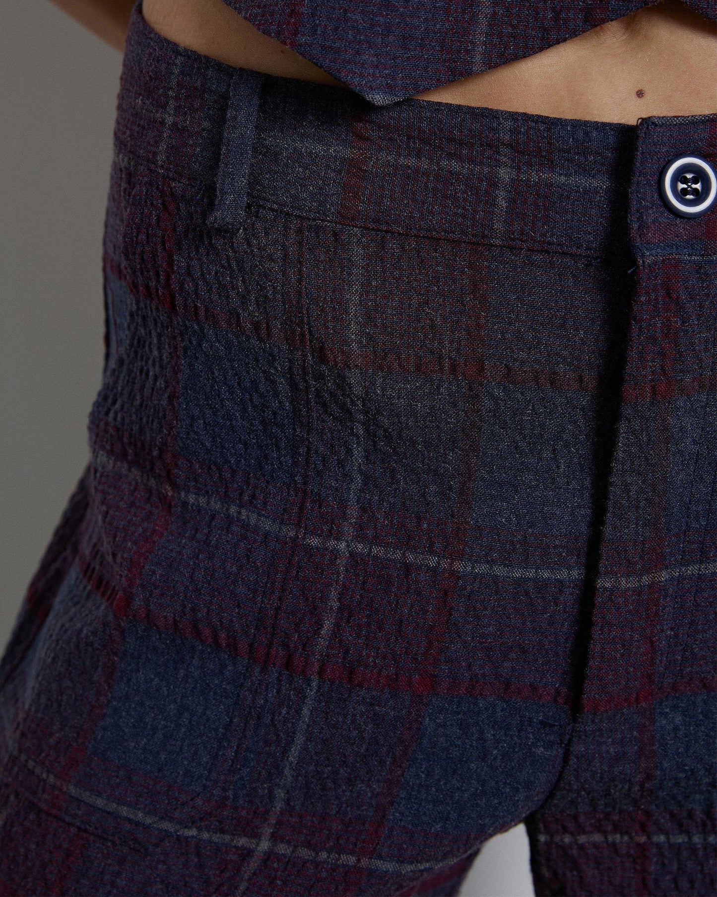 Pantalón Cuadros Azul Oscuro