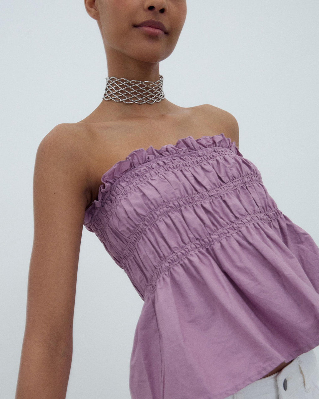 Top Élastiques Bustier Lilas