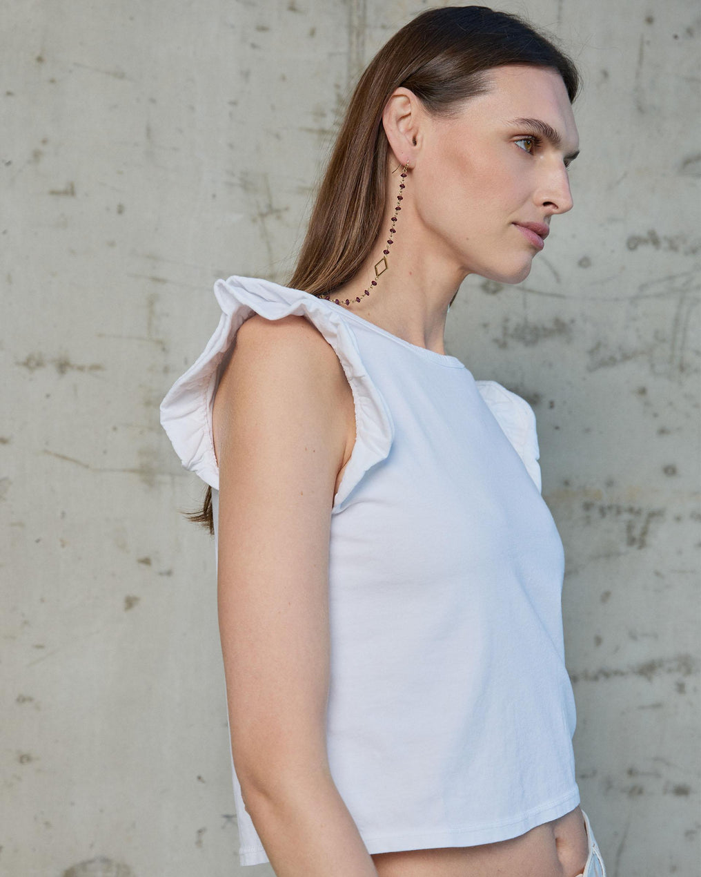 Camiseta Manga Volantes Blanco