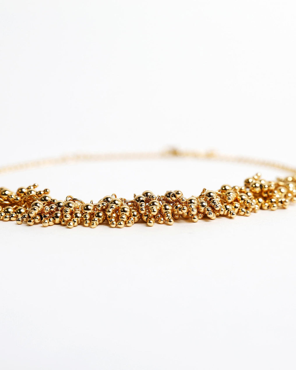 Collar Bolas Brillos Oro