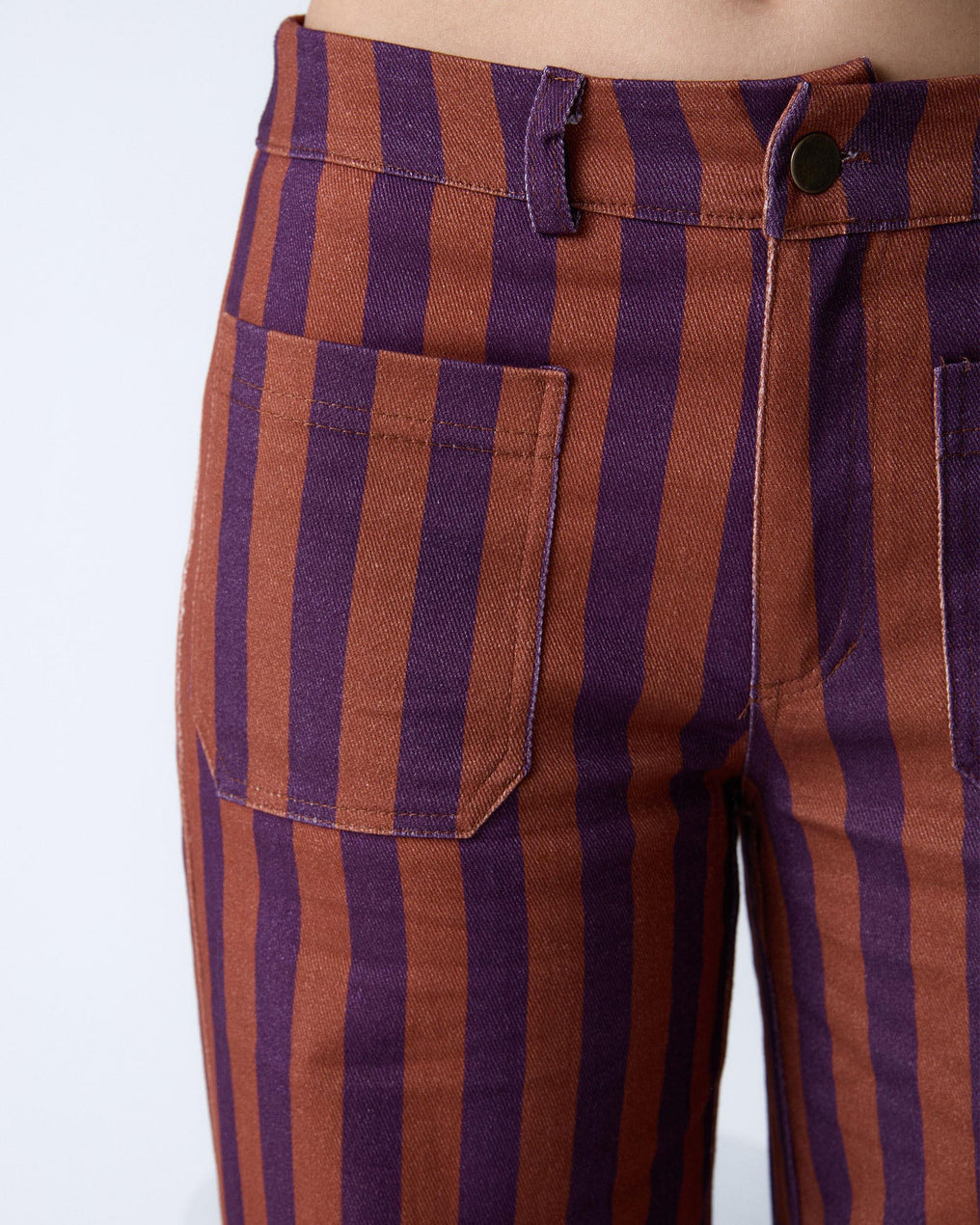 Two-tone Orange Striped Pants