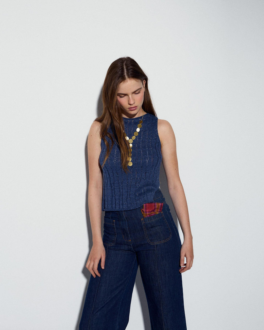 Top Canale Sin Mangas Azul