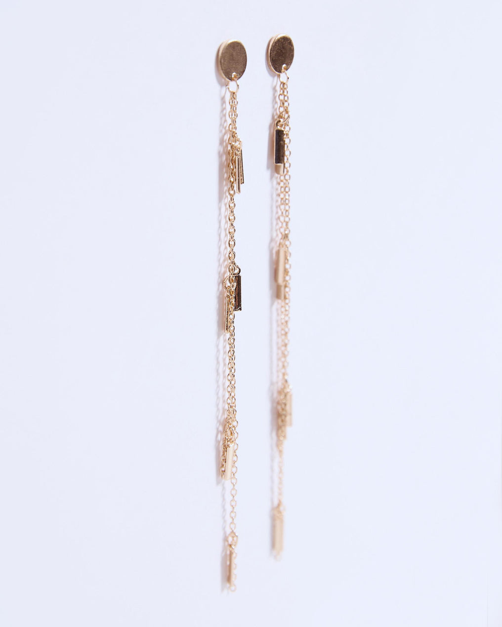 Gold Finish Chain Earrings