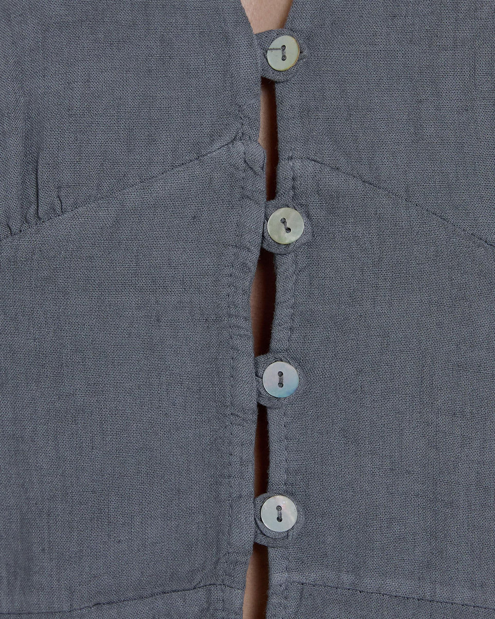 Top Halter com Botões Cinza