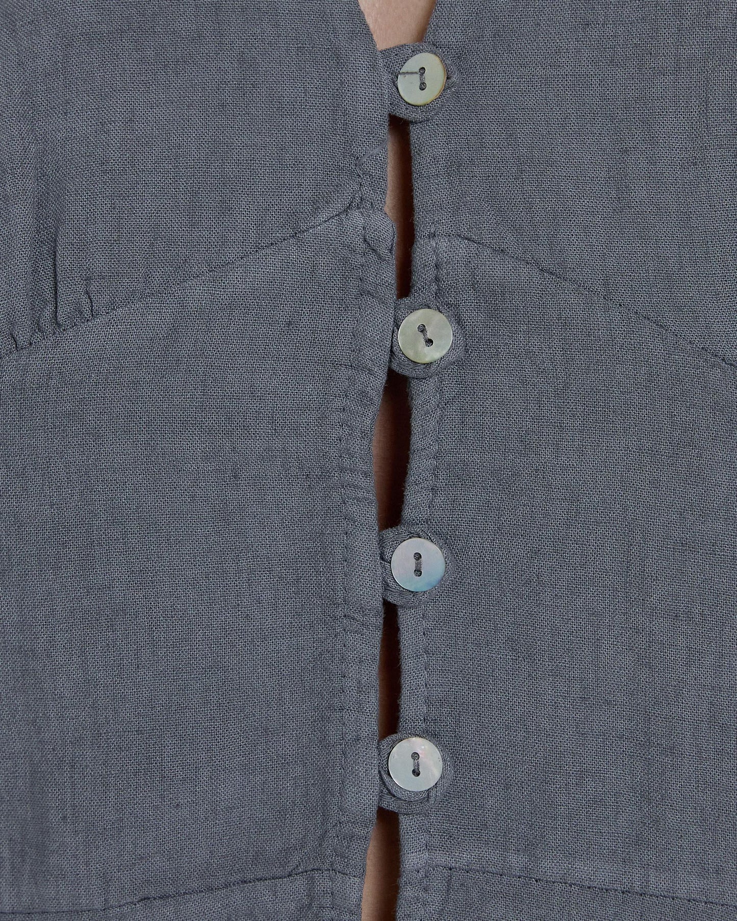 Top Halter com Botões Cinza