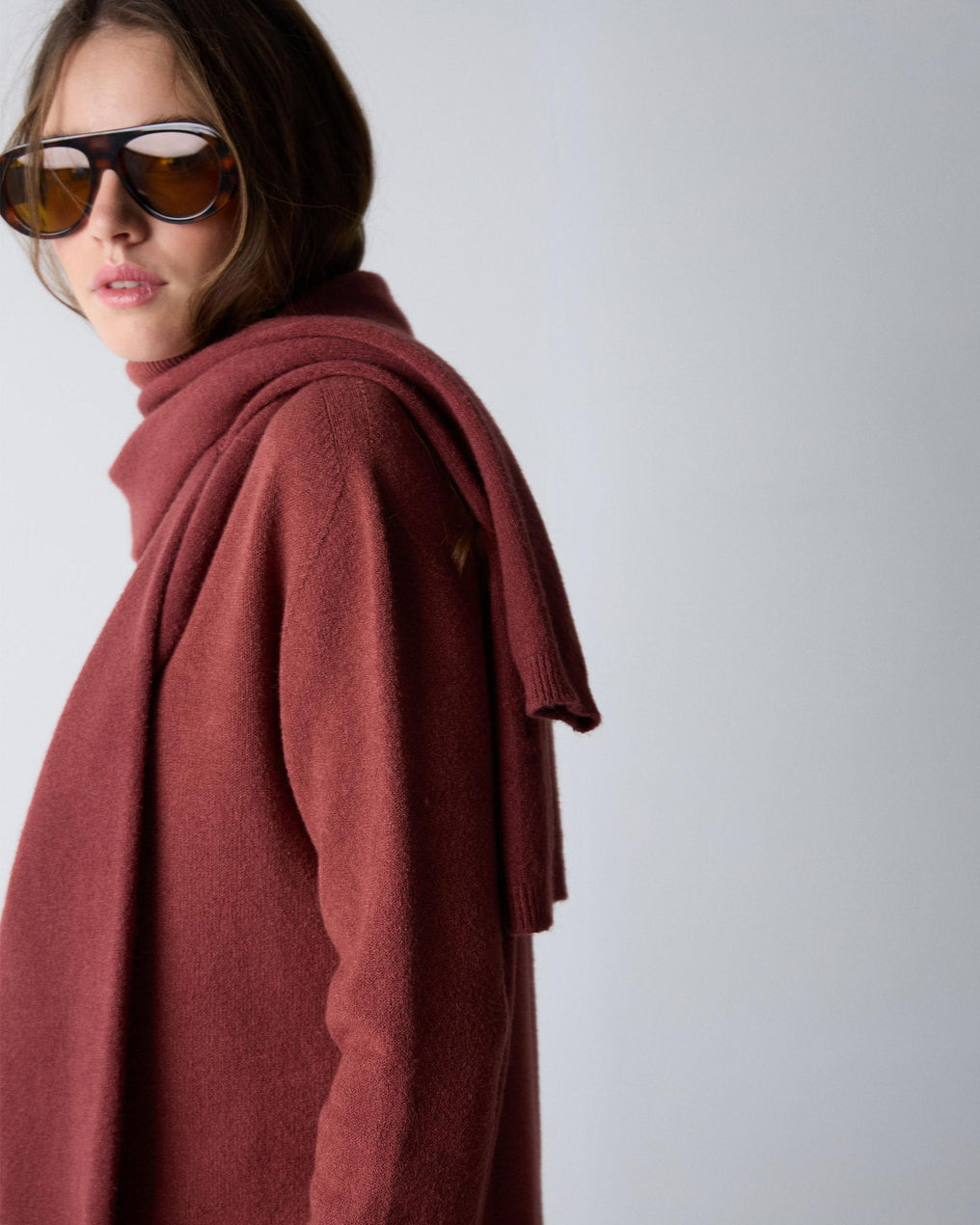 Terracotta Turtleneck Sweater