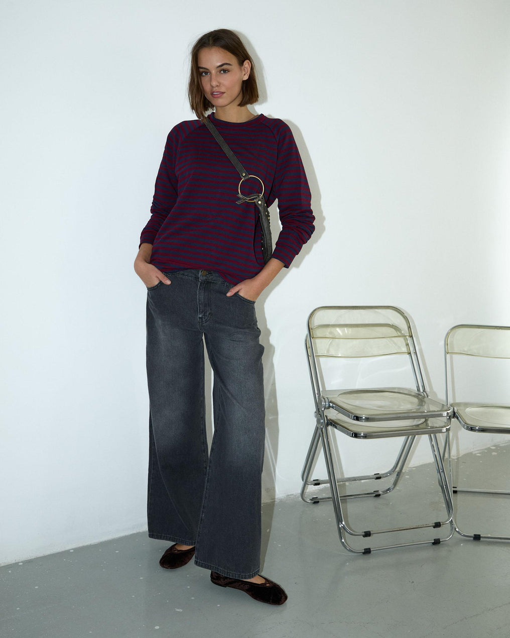 Garnet Striped Sweatshirt