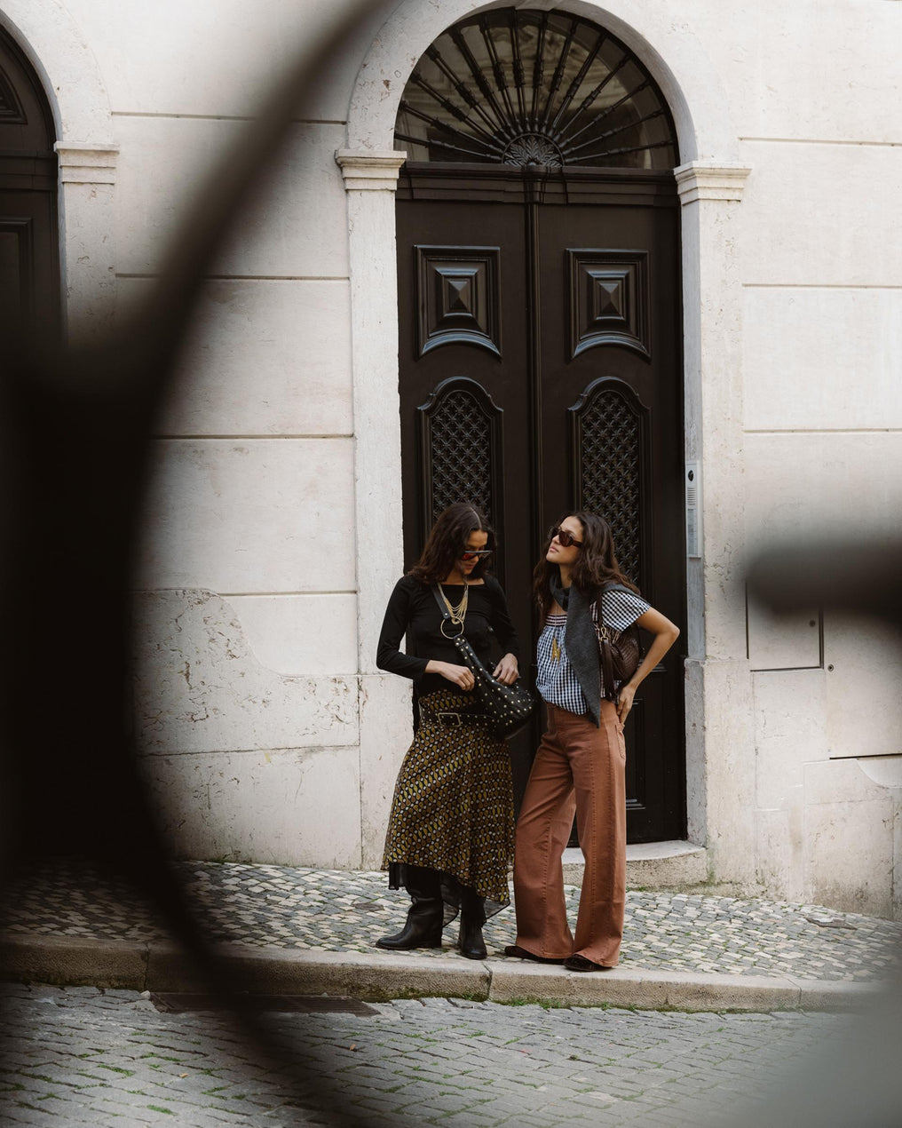 Black Contrast Ruffled Hem Skirt