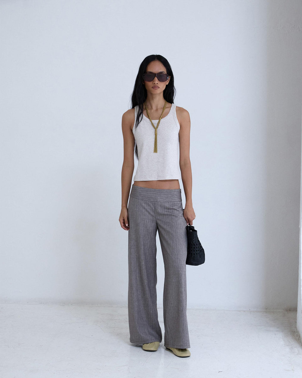 Pantalón Cinturilla Fajin Rayas Taupe