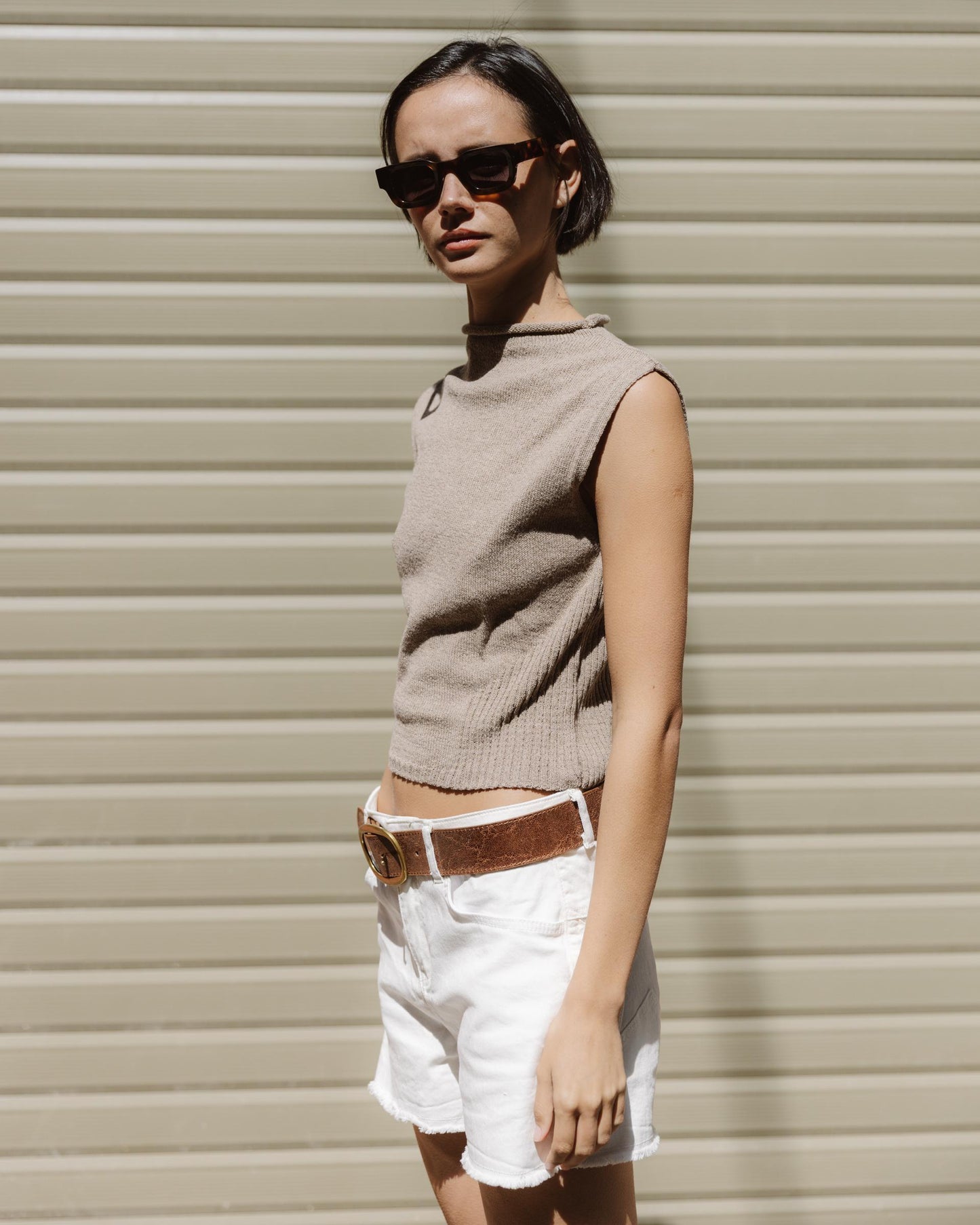 Top Punto Detalle Rib Beige