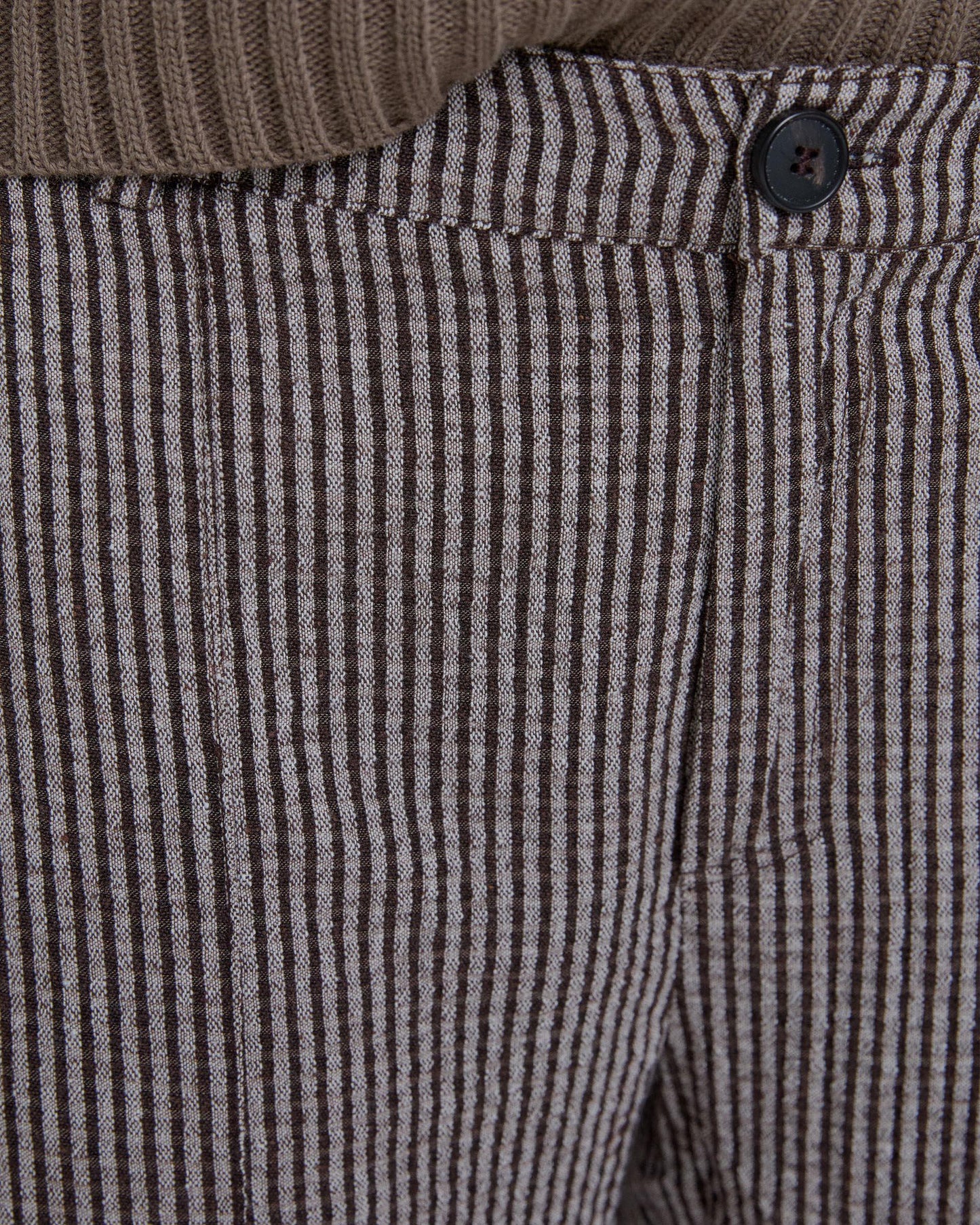 Brown Fine Striped Trousers