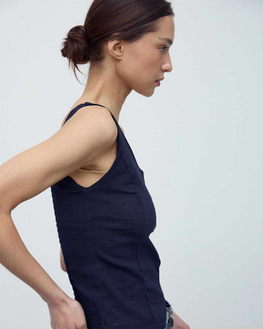 Navy Blue Corset Top