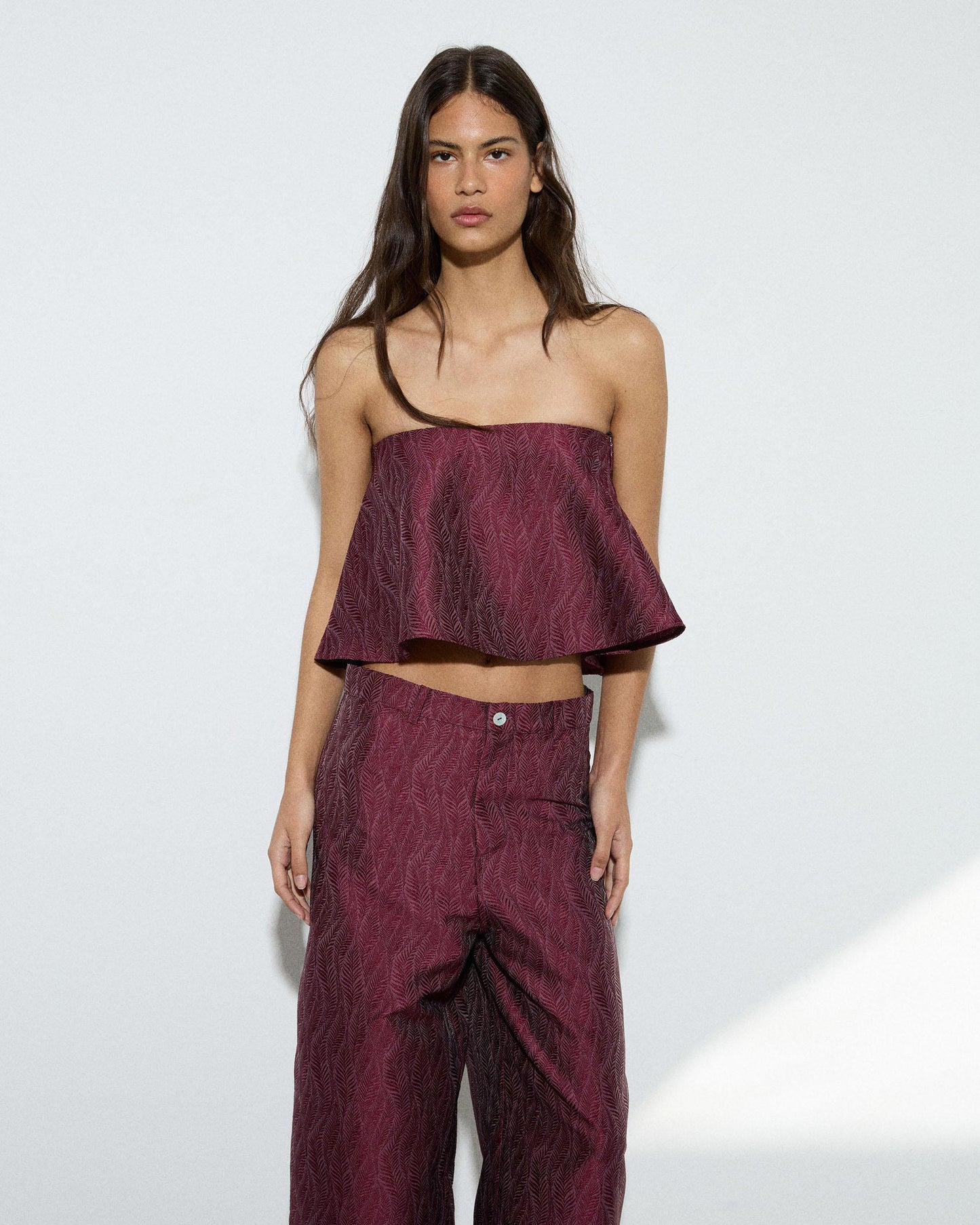 Garnet Textured Trousers