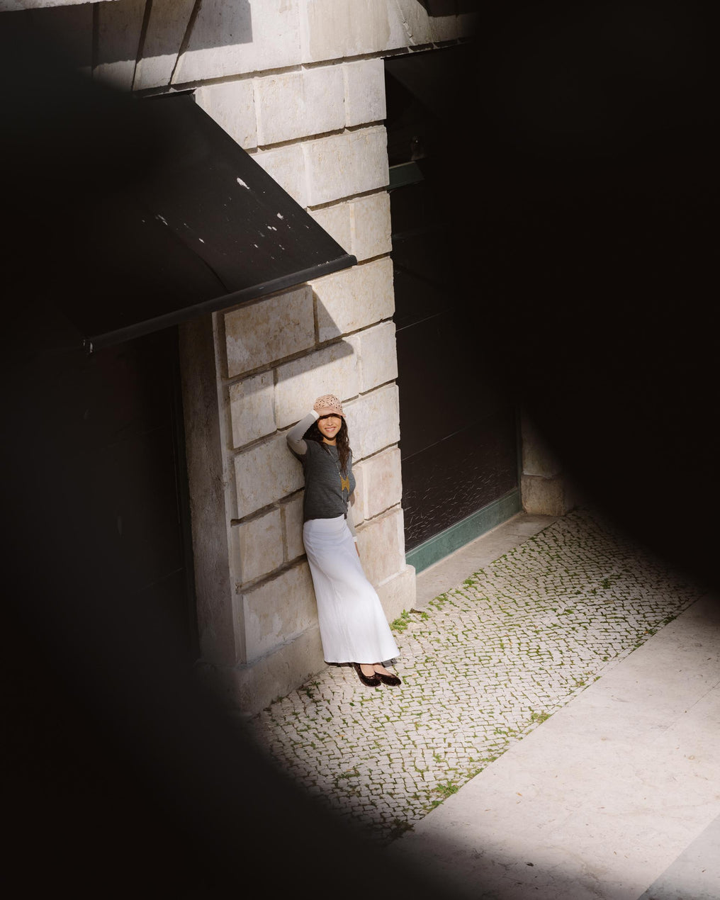 Falda Cinturón Hebilla Lateral Blanco