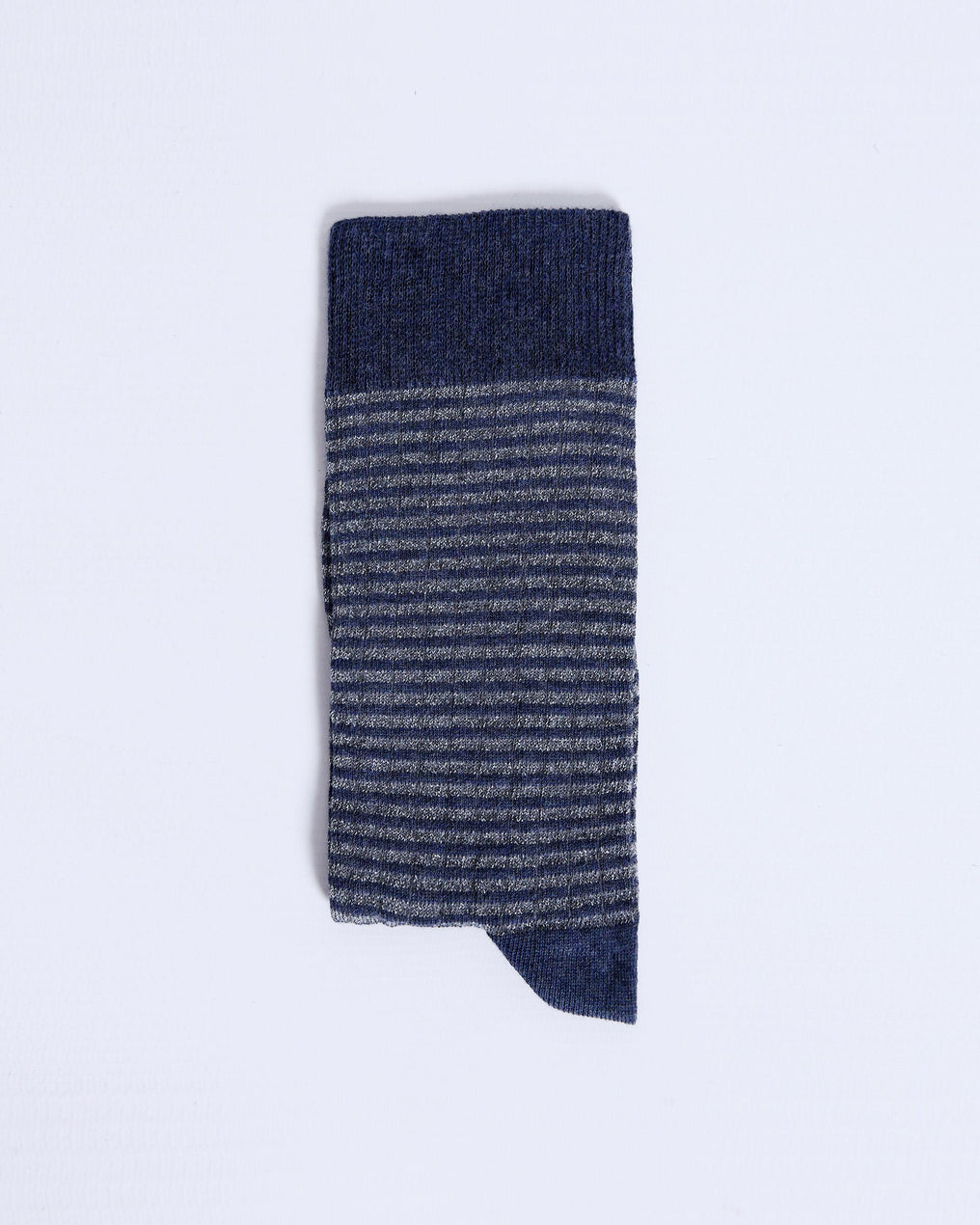 Dark Blue Lurex Striped Mid-Calf Socks