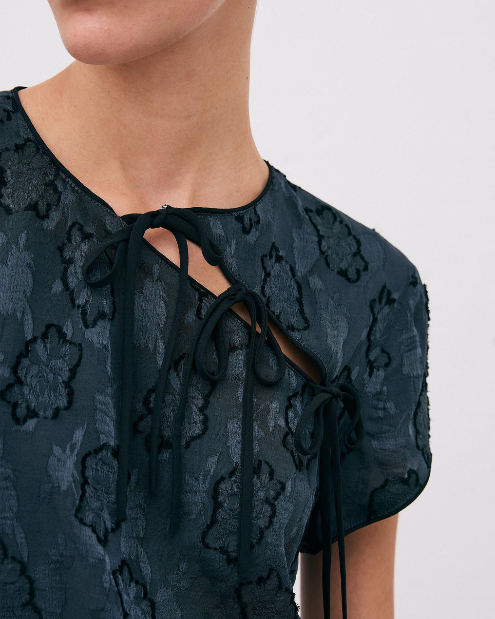 Top Manga Corta Estampado Lazadas Azul