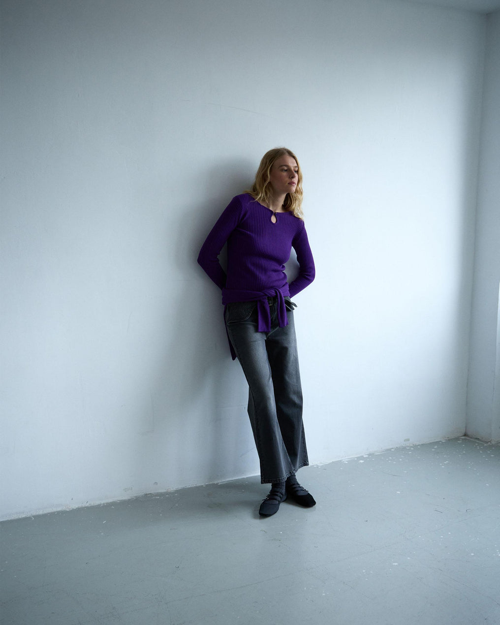 Top Punto Escote Lágrima Morado