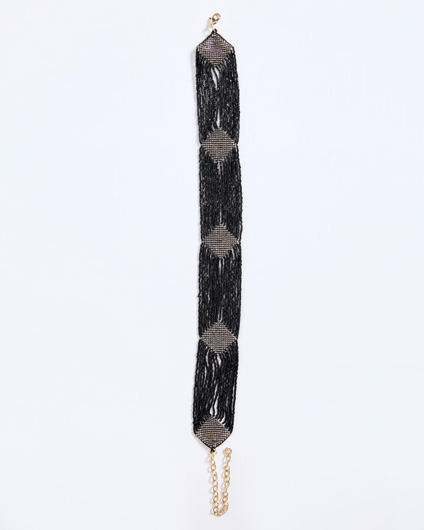 Collar Pedreria Rombos Negro