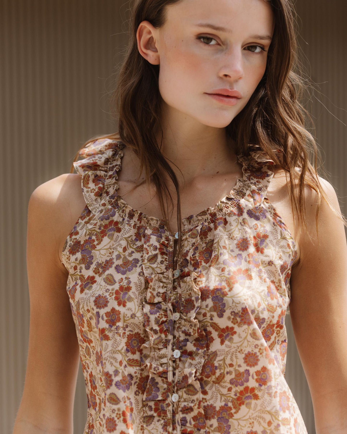 Top Sin Mangas Estampado Multicolor