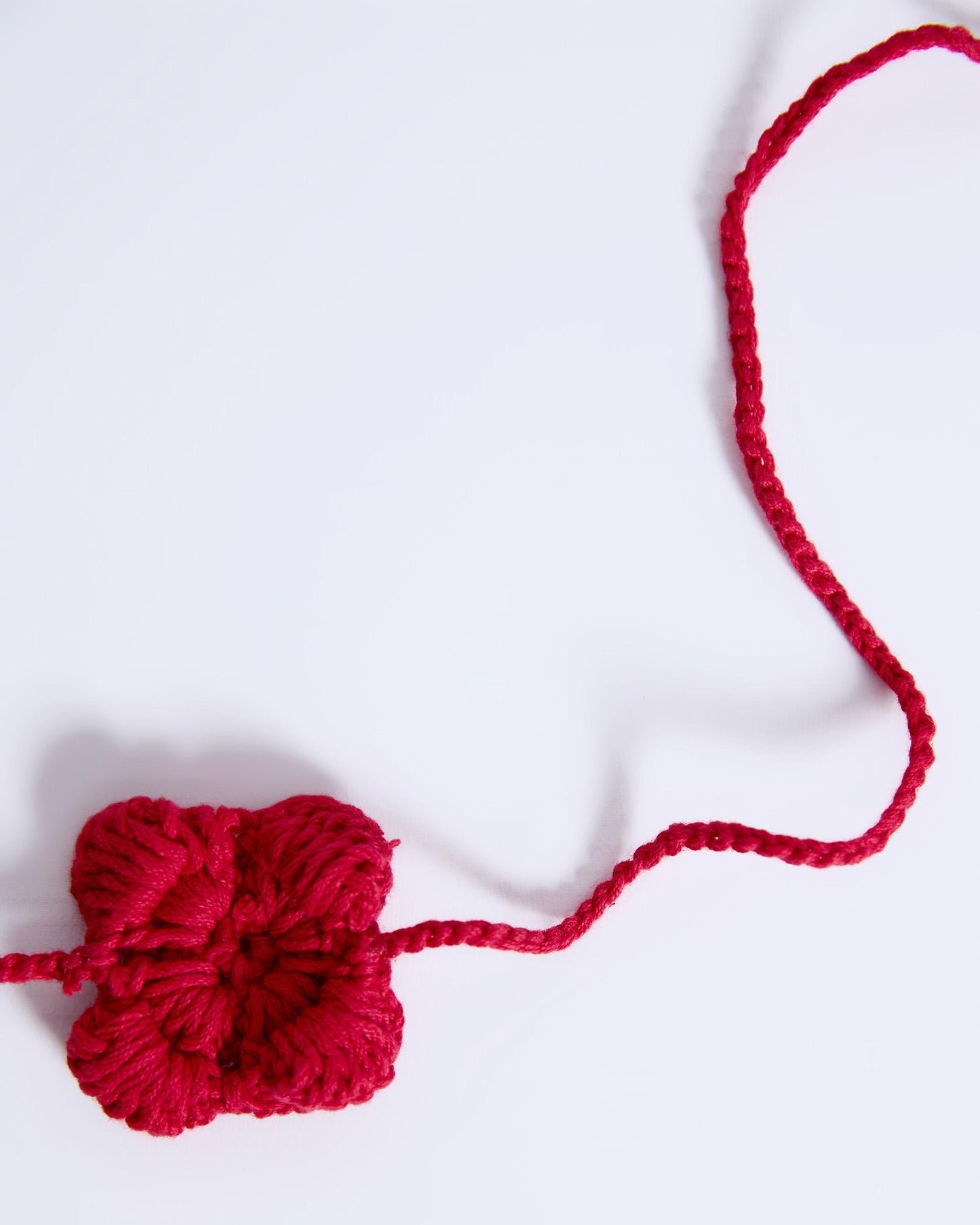 Red Flower Crochet Necklace
