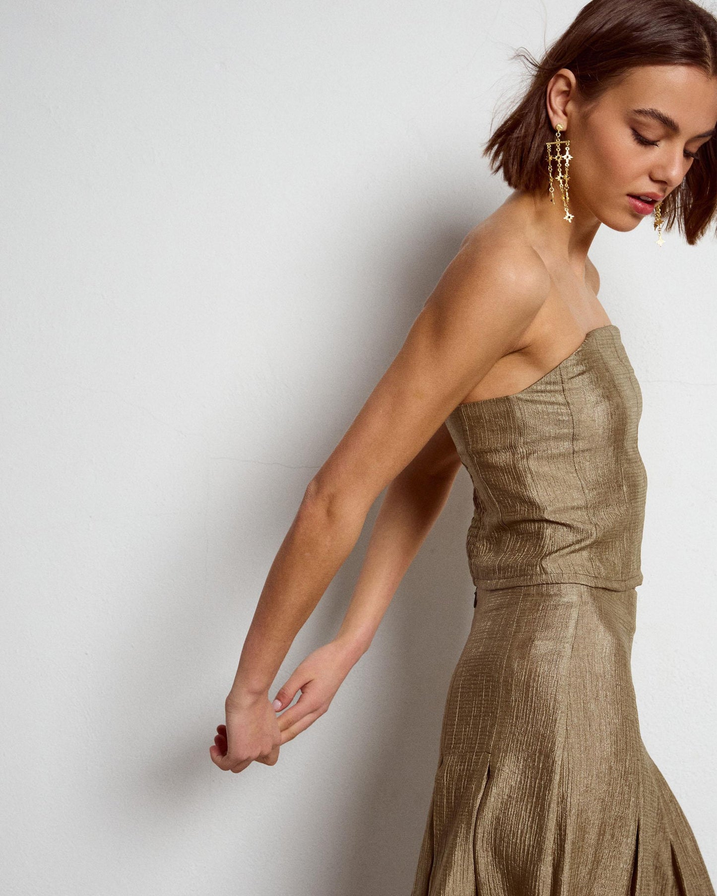 Top Palabra De Honor Costuras Verde