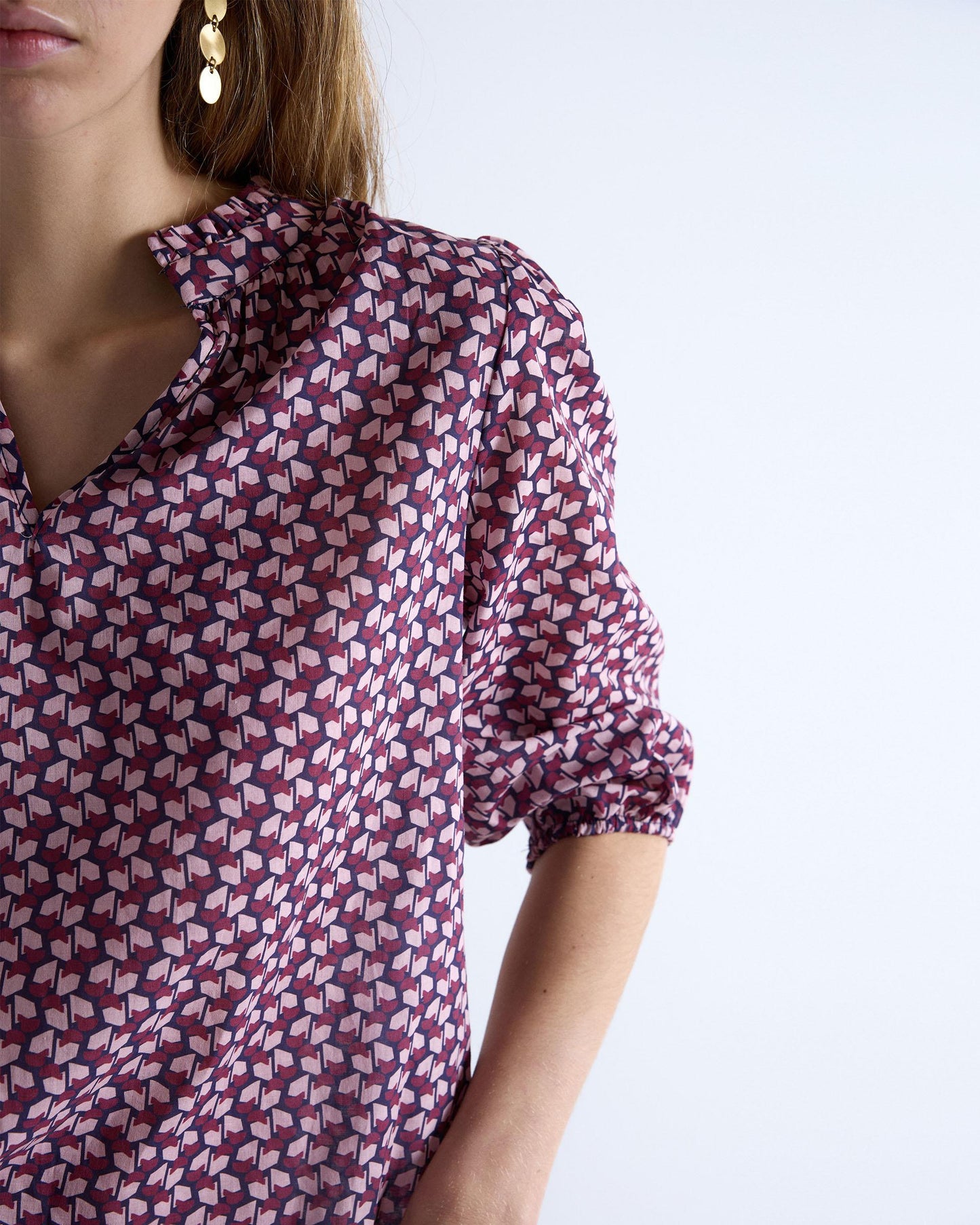 Blusa Estampado Geometrico Rosa