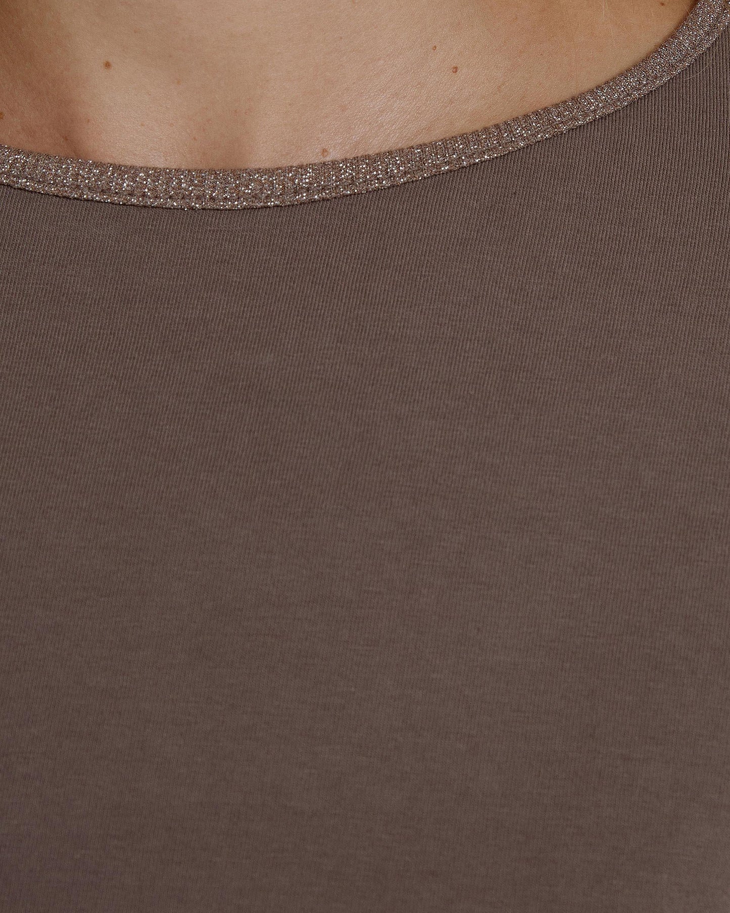 Camiseta Nervios Lurex Taupe