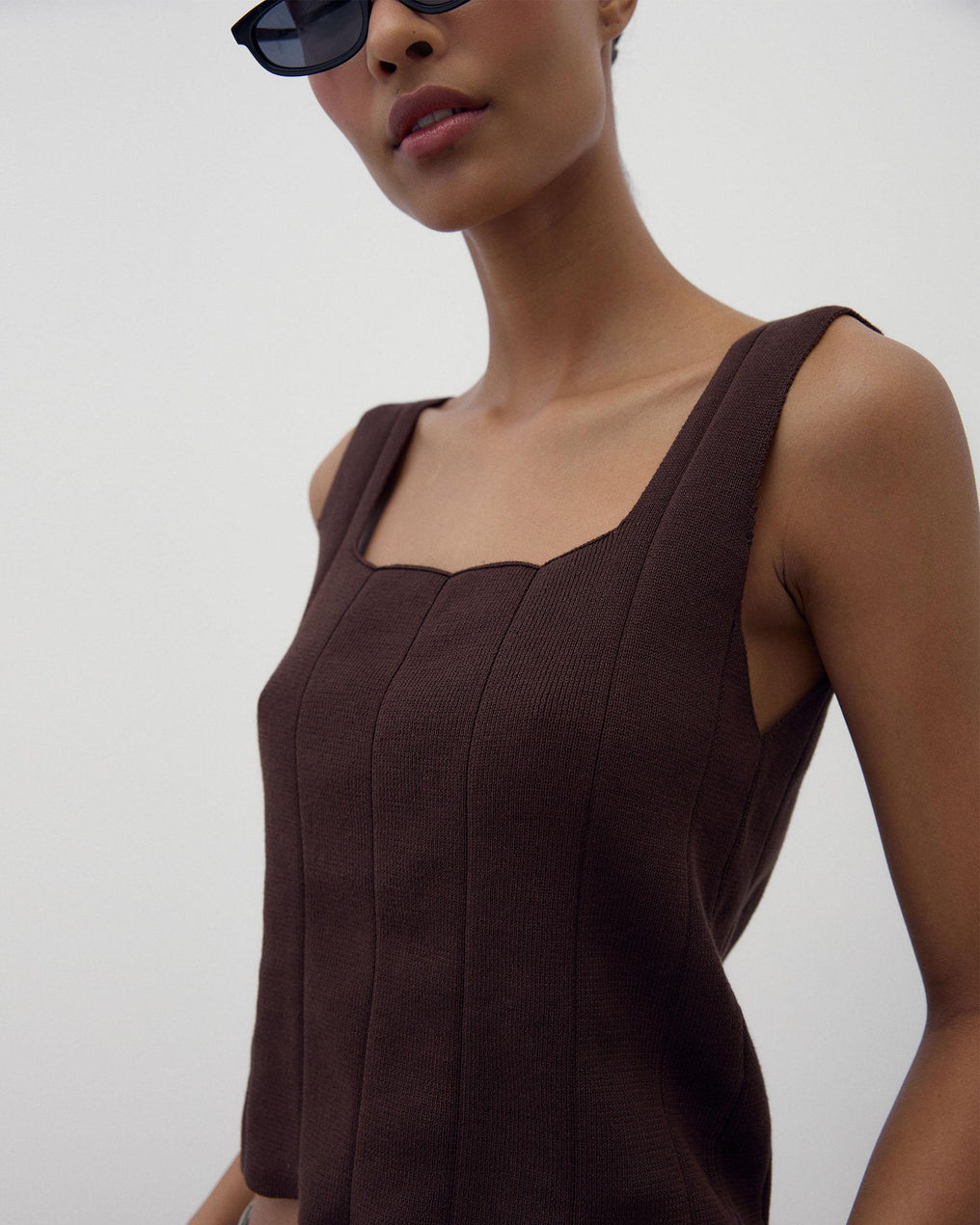 Top Corsetero Punto Marrón