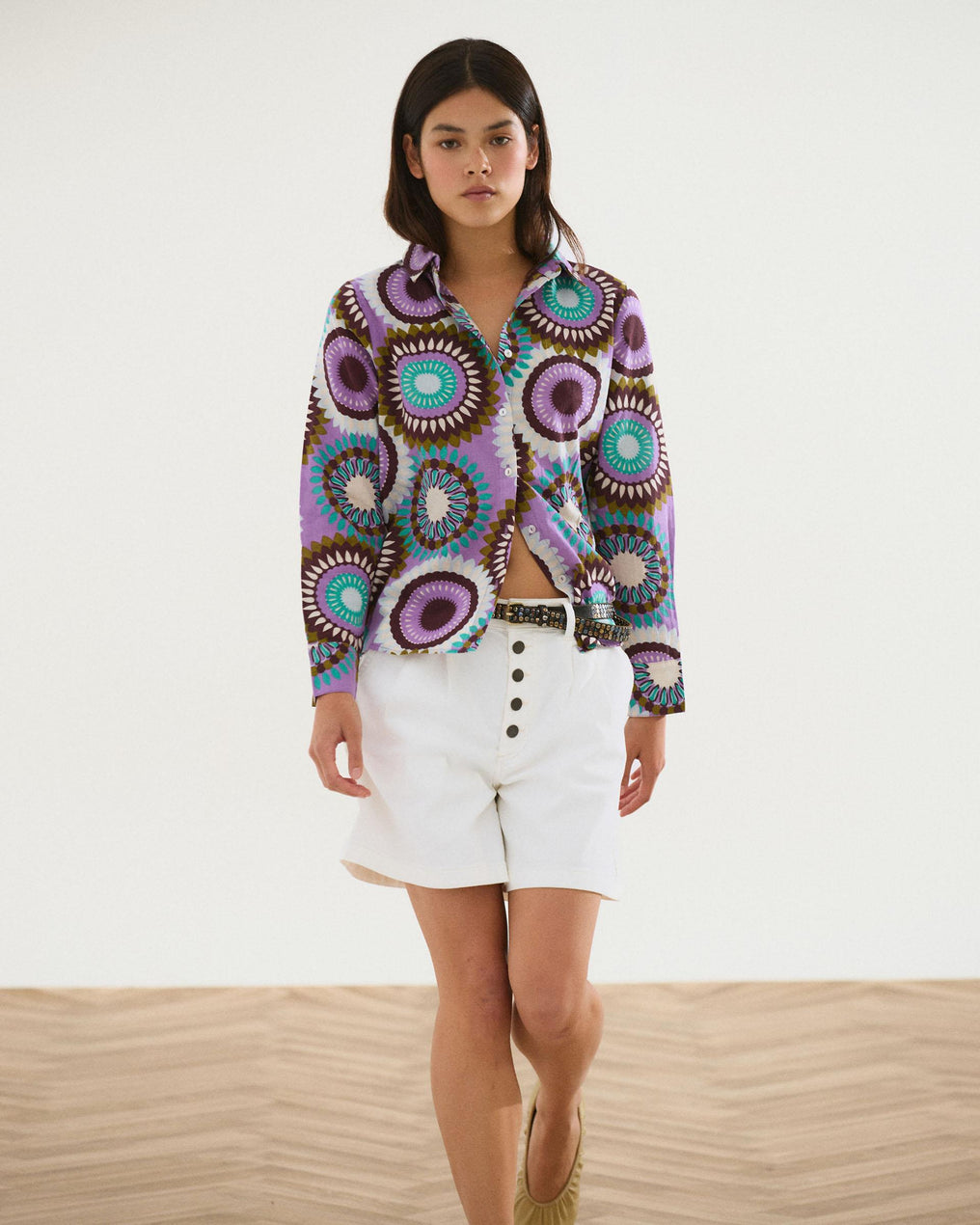 Camisa Estampada Morado
