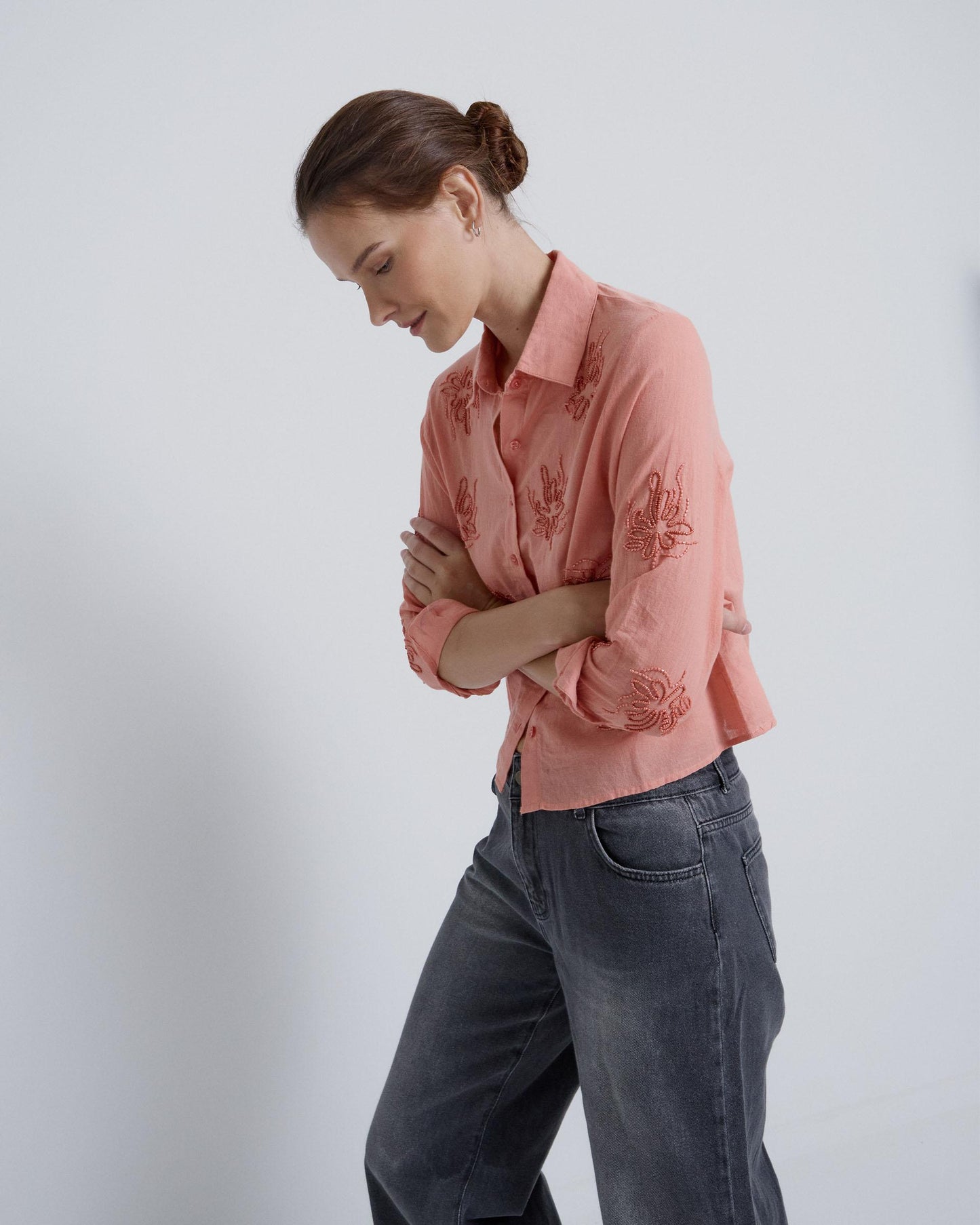 Blusa Abalorios Coral