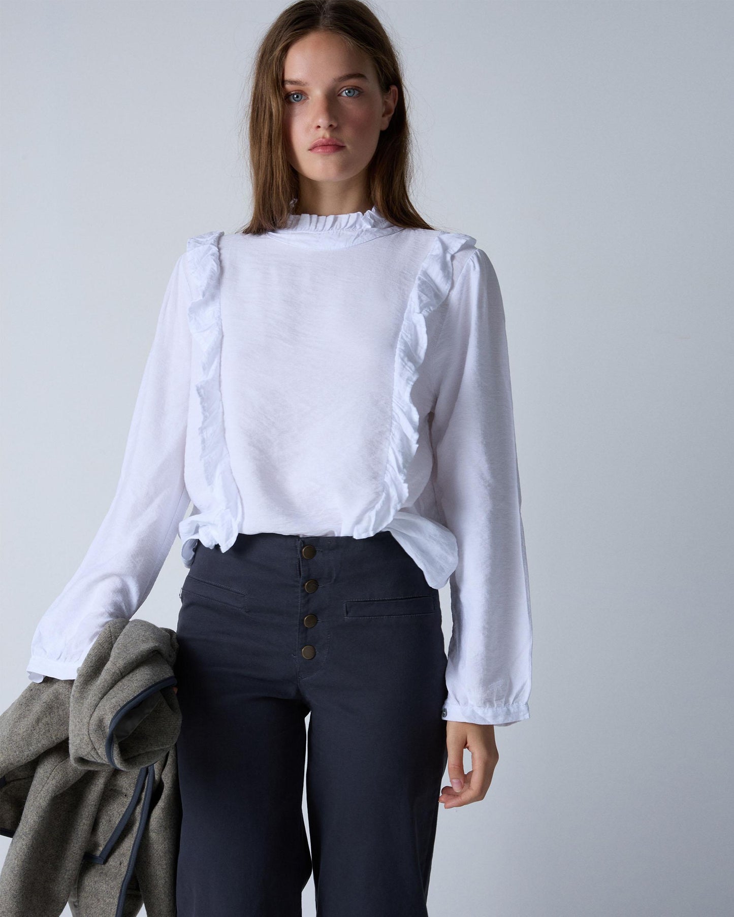 Anthracite Buttonless Waistband Trousers