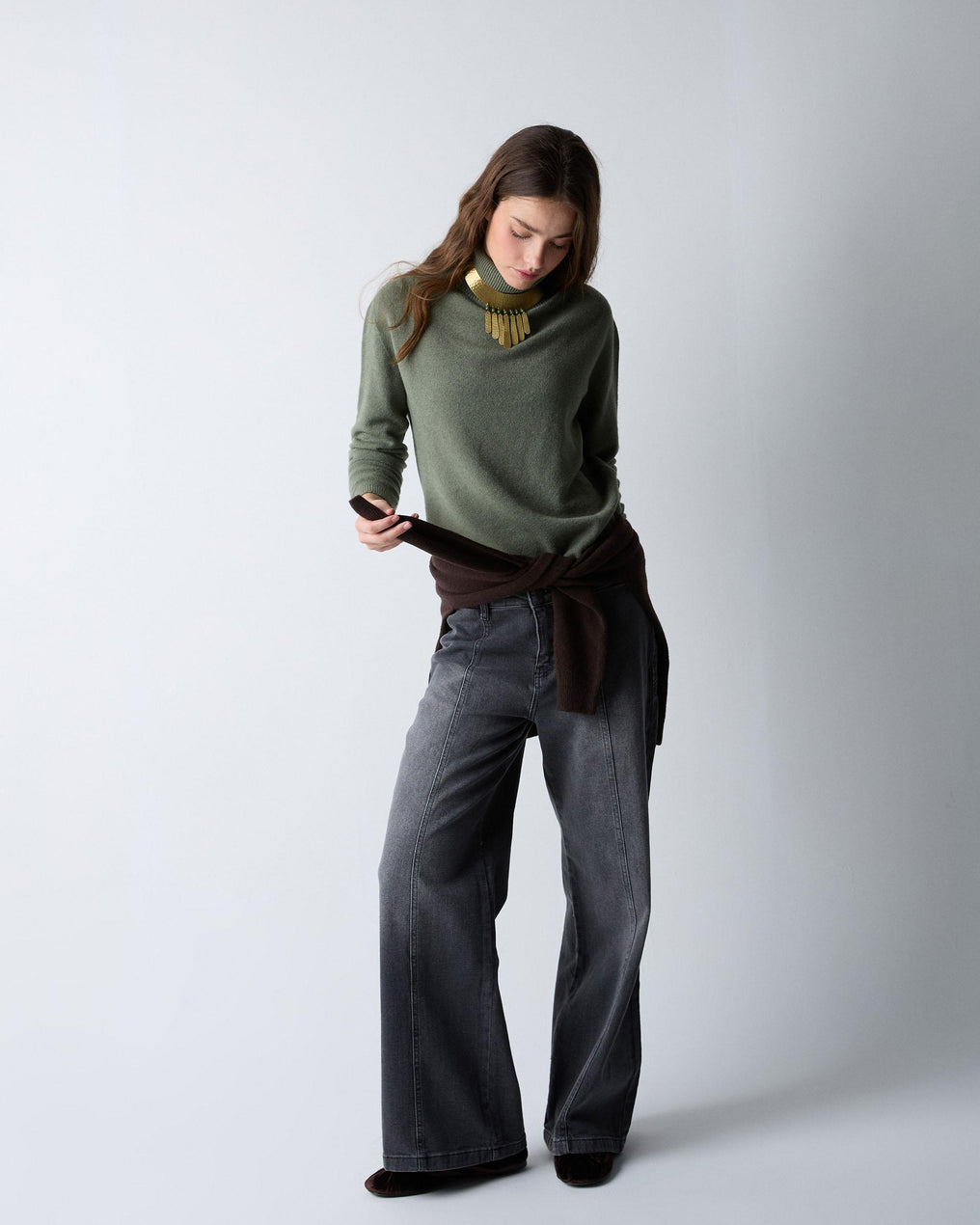 Dark Green Turtleneck Sweater