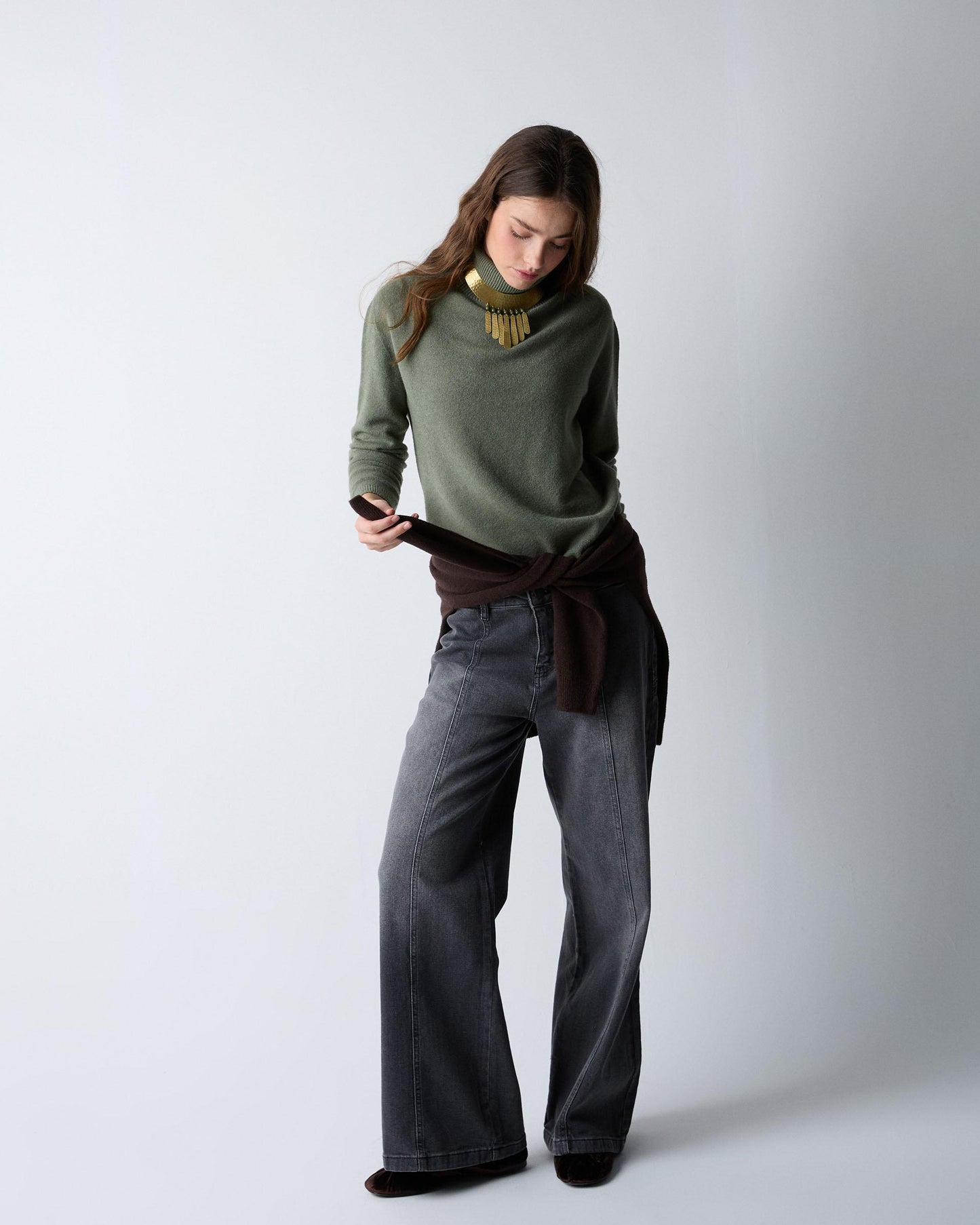 Dark Green Turtleneck Sweater