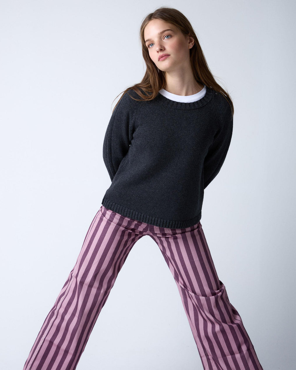 Pantalón Rayas Bicolor Rosa