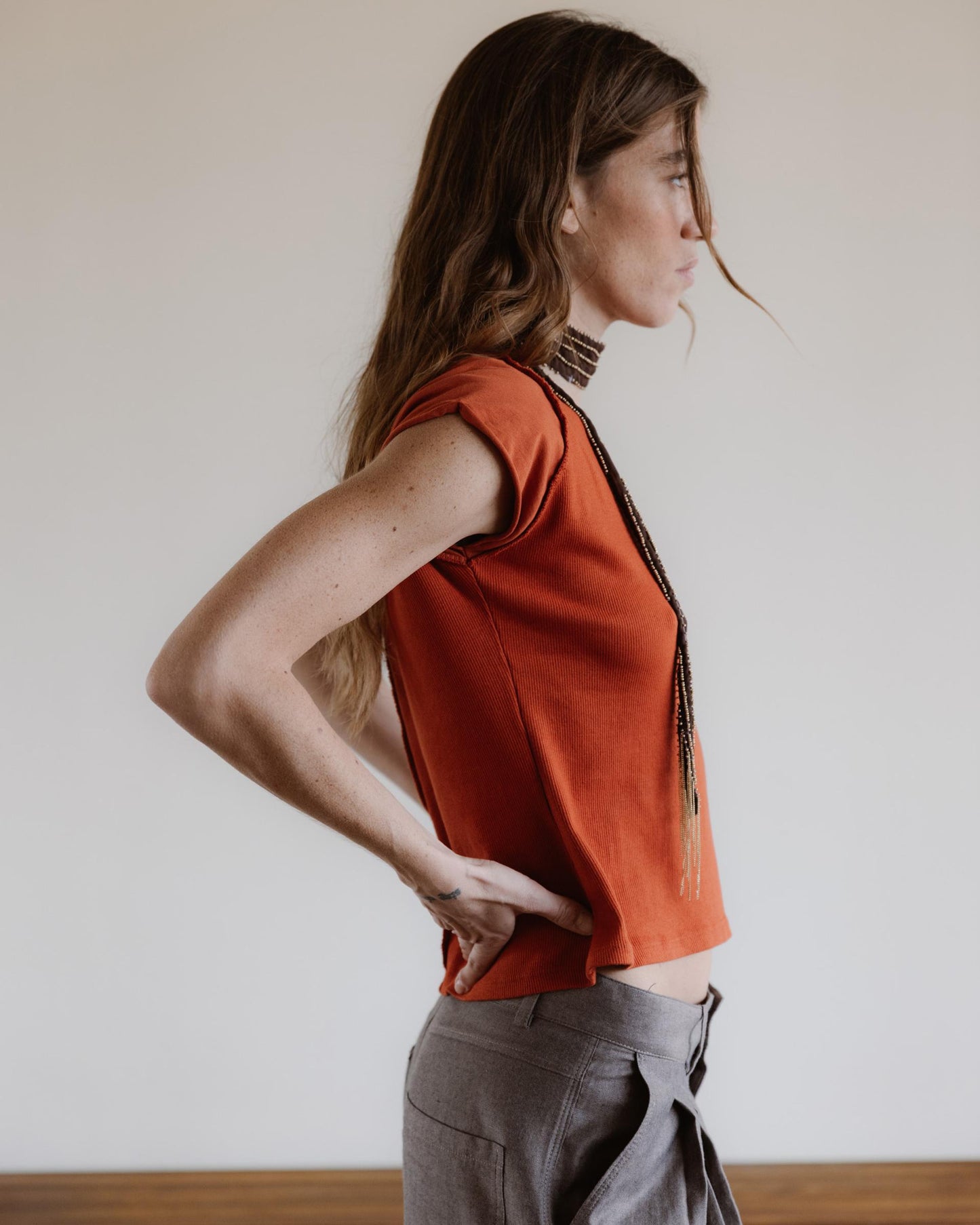 Camiseta Media Manga Ranglán Naranja