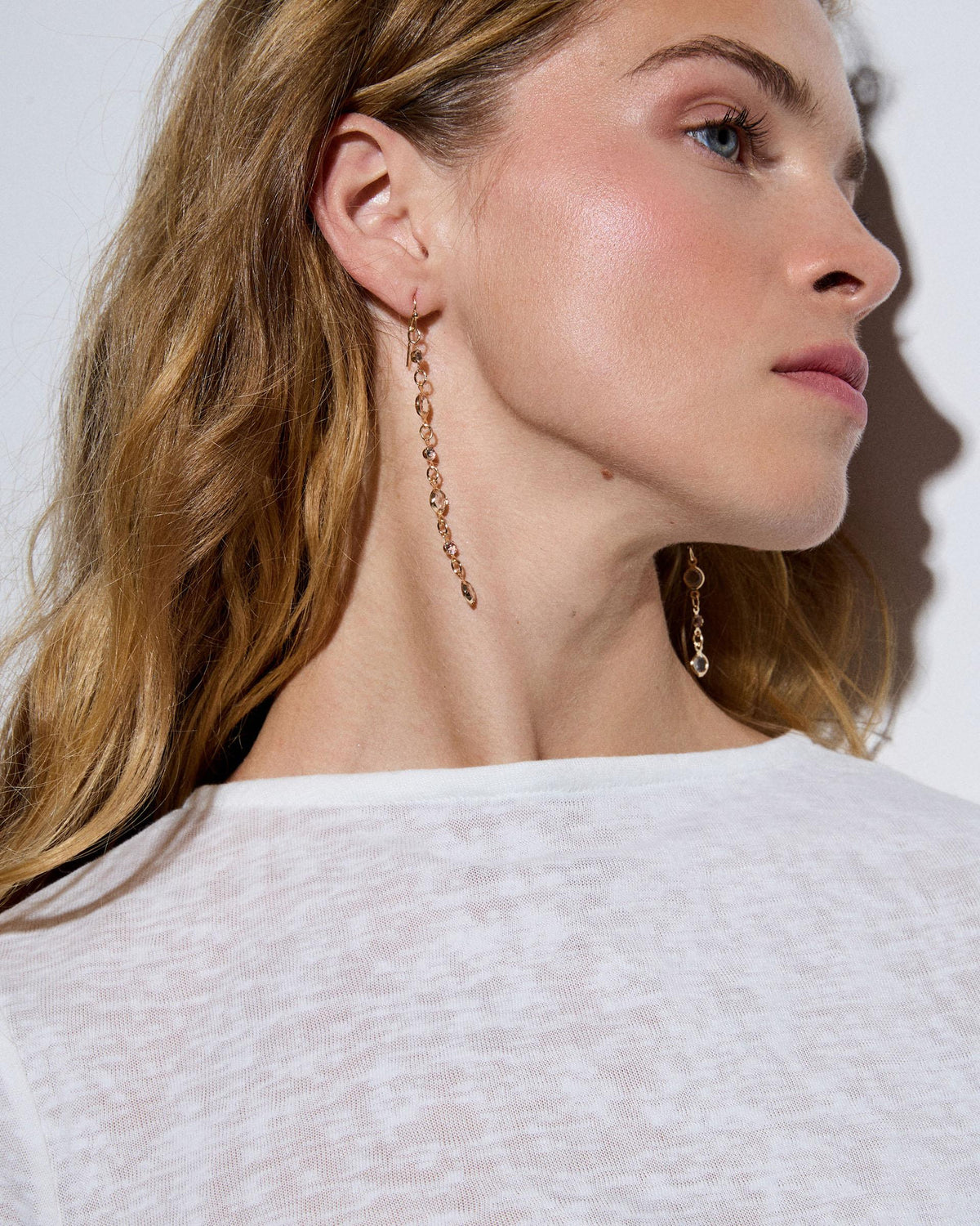 Pendientes Largo Circonitas Oro