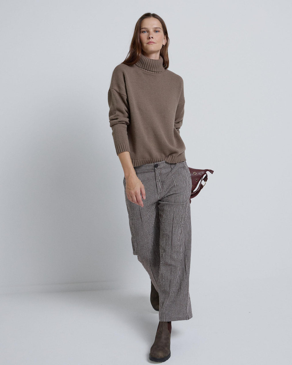 Brown Fine Striped Trousers
