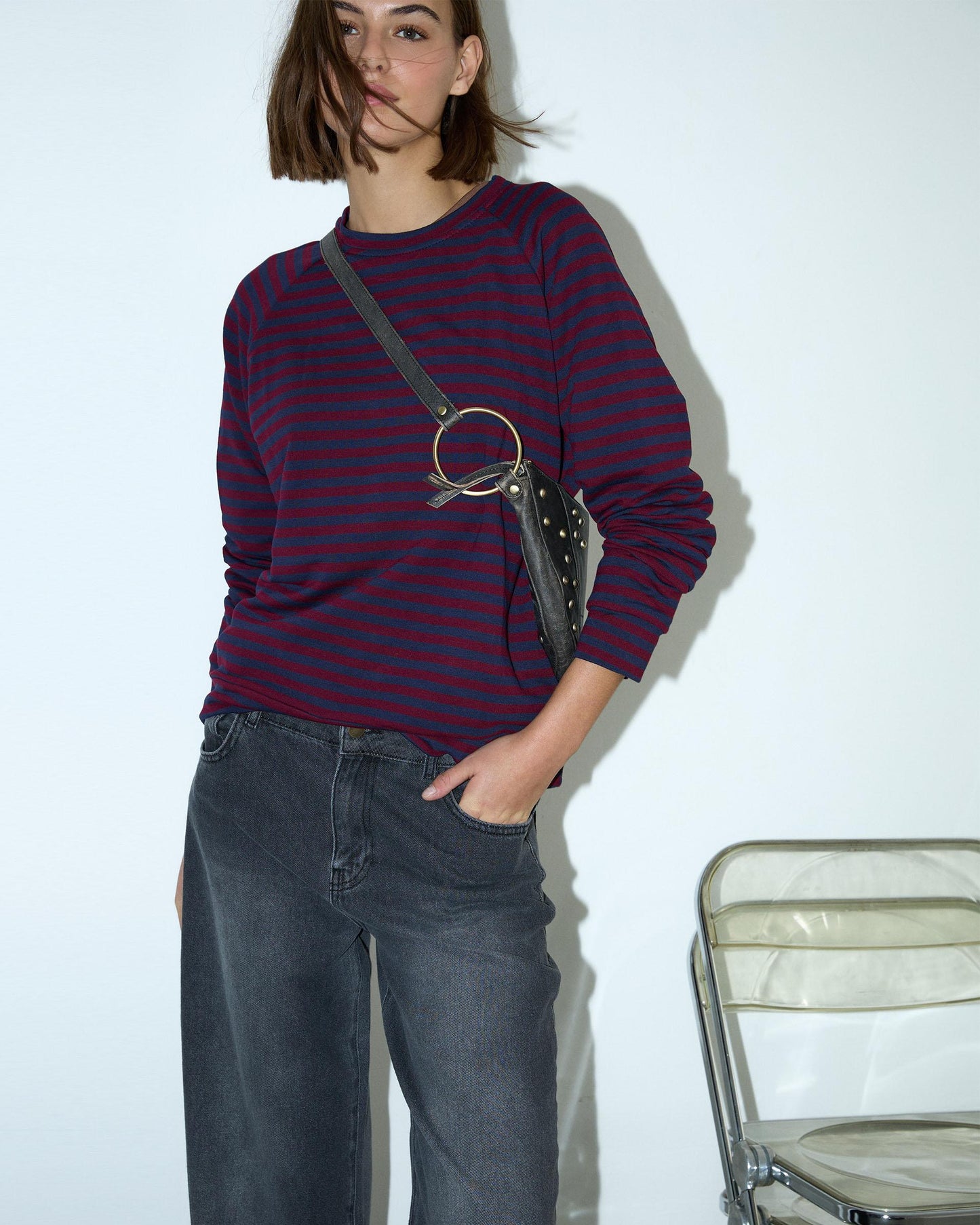 Garnet Striped Sweatshirt