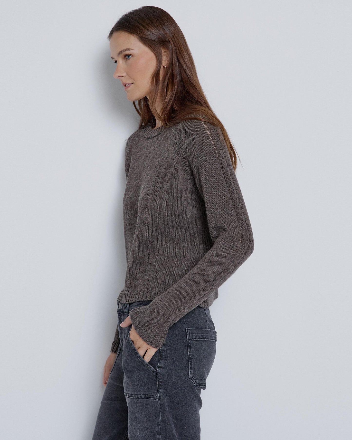 Jersey Aberturas Mangas Marrón