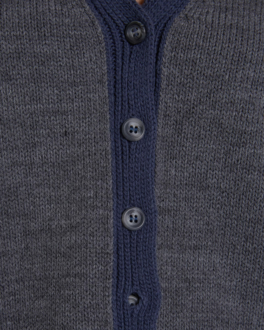 Chaqueta Punto Cuello Pico Bicolor Azul